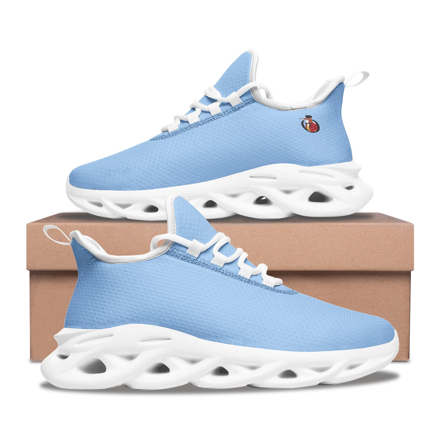 Snooty Fox Art Unisex Bounce Mesh Knit Sneakers - Baby Blues