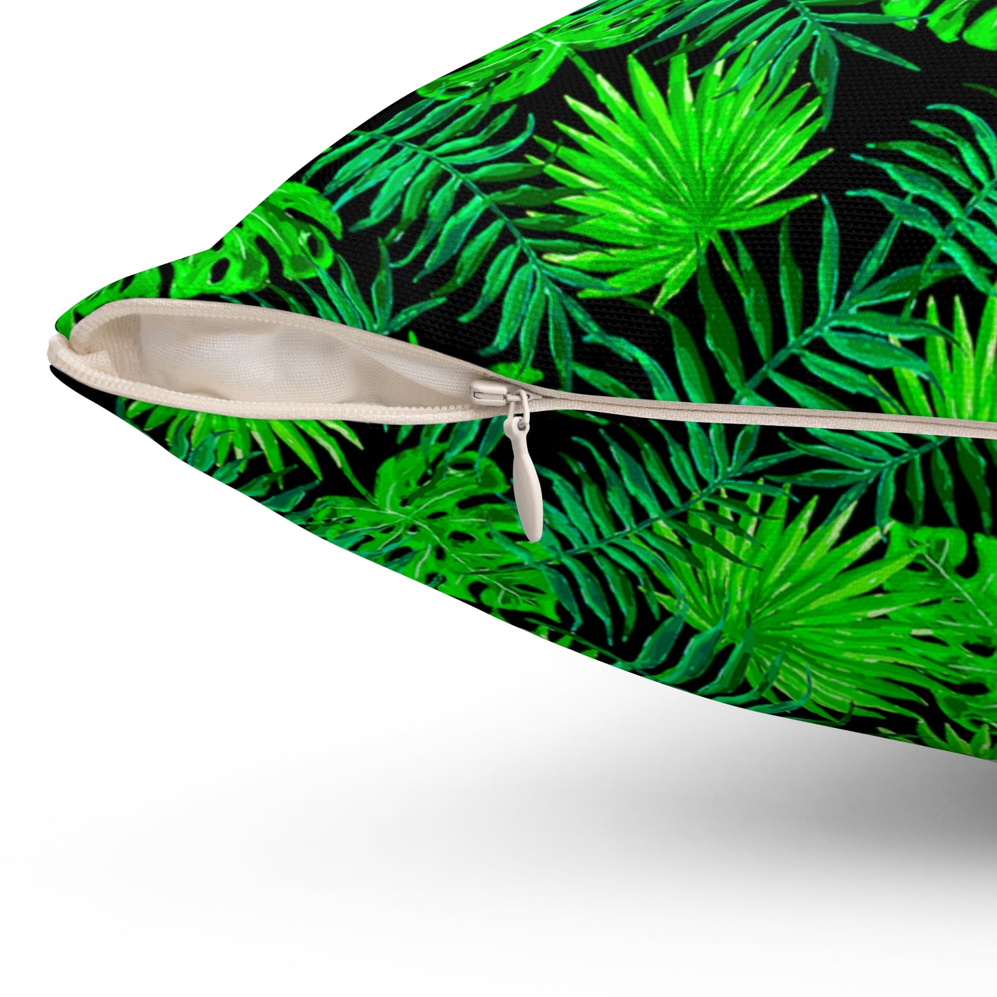 Snooty Fox Art Premium Square Pillow - Palm Green Leaves