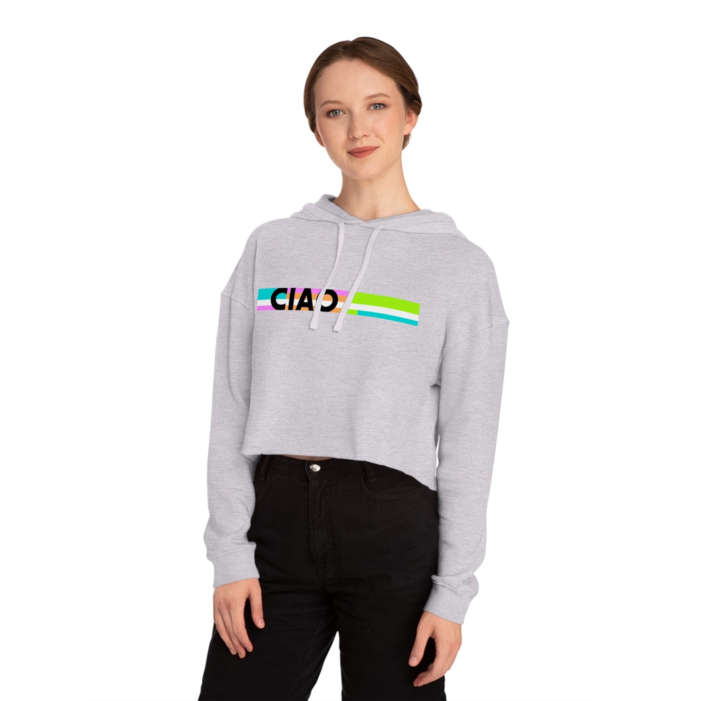 Snooty Fox Art Women’s Cropped Hooded Sweatshirt - Ciao