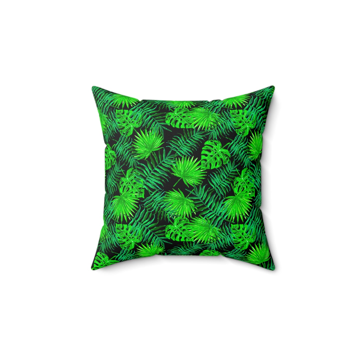 Snooty Fox Art Premium Square Pillow - Palm Green Leaves