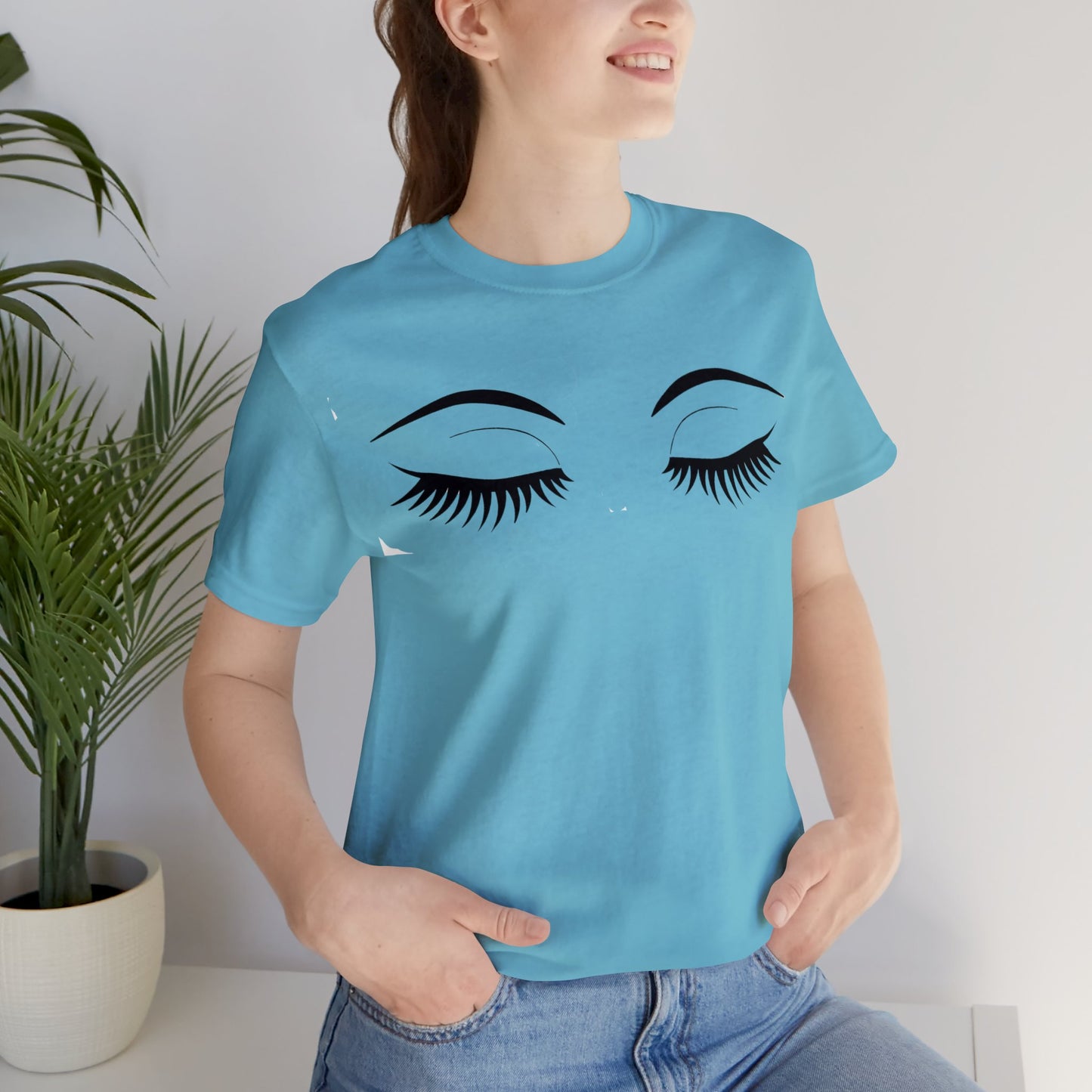 Snooty Fox Art Unisex Jersey Short Sleeve Tee - Eyelashes