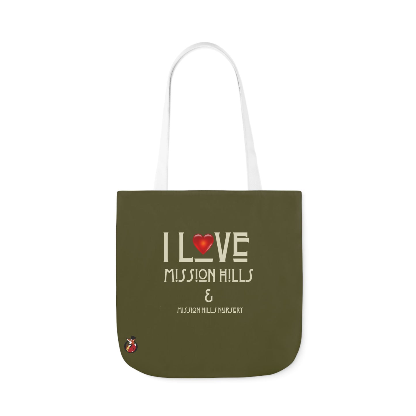 I Love Mission Hills Canvas Tote Bag with Colorful Straps - Perfect for Shopping & Gift Giving