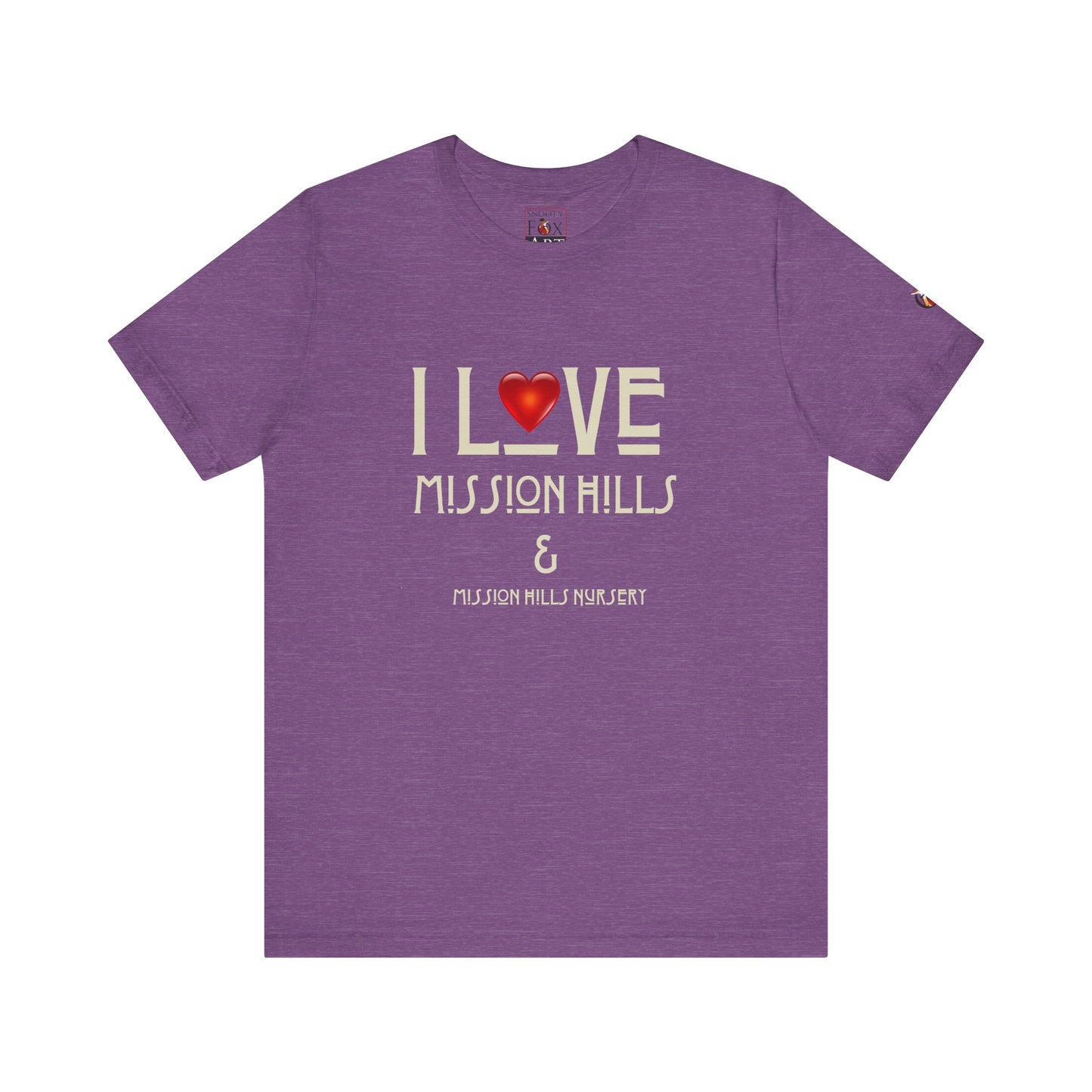 Snooty Fox Art I Love Mission Hills Short Sleeve Tee - Unisex Jersey T-Shirt