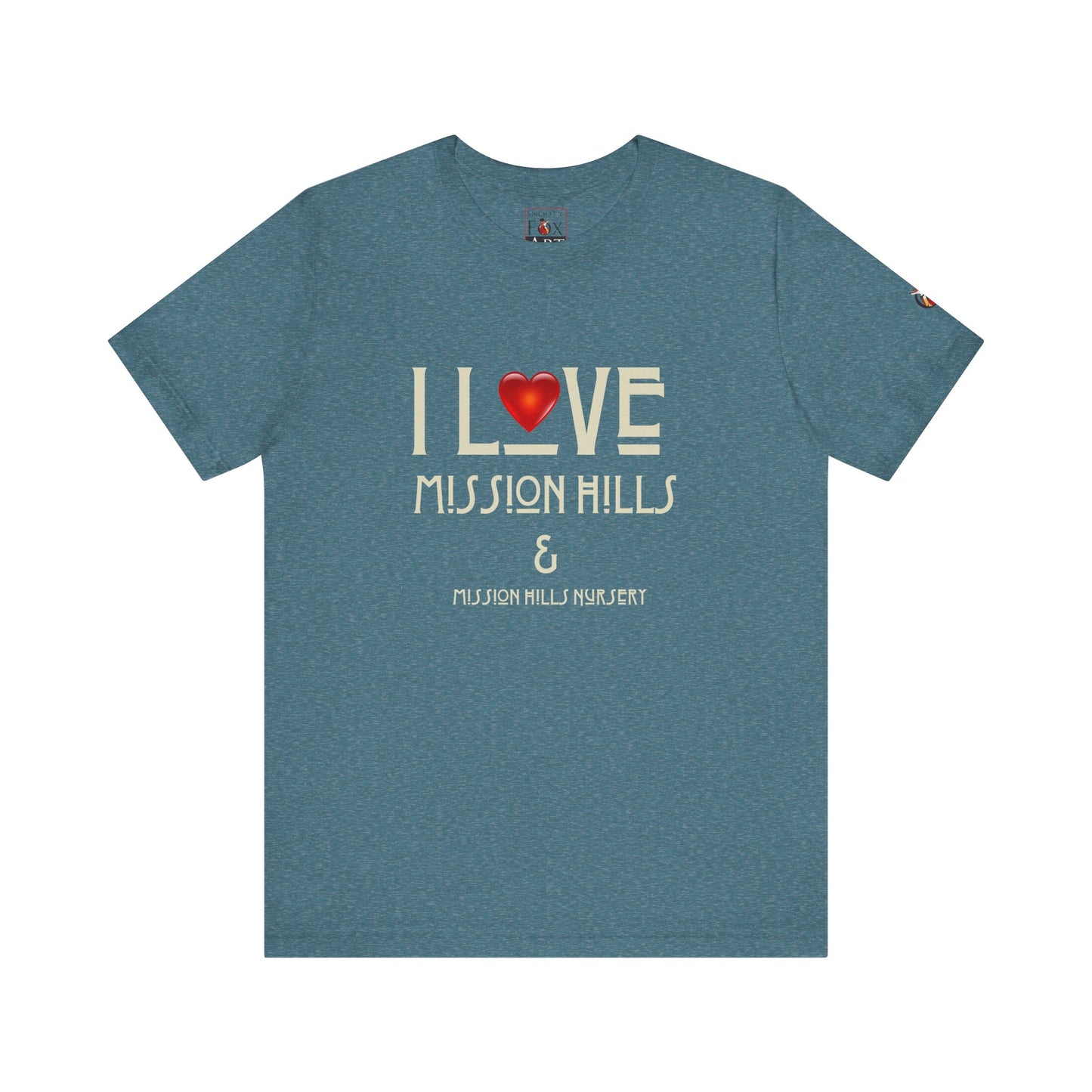 Snooty Fox Art I Love Mission Hills Short Sleeve Tee - Unisex Jersey T-Shirt