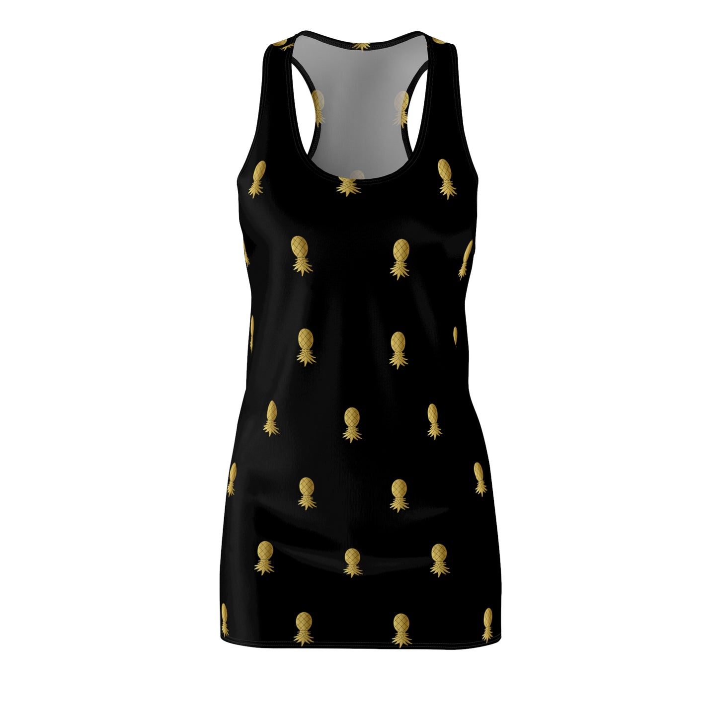 Snooty Fox Art Women's Cut & Sew Racerback Dress (AOP) - Gold Pineapple