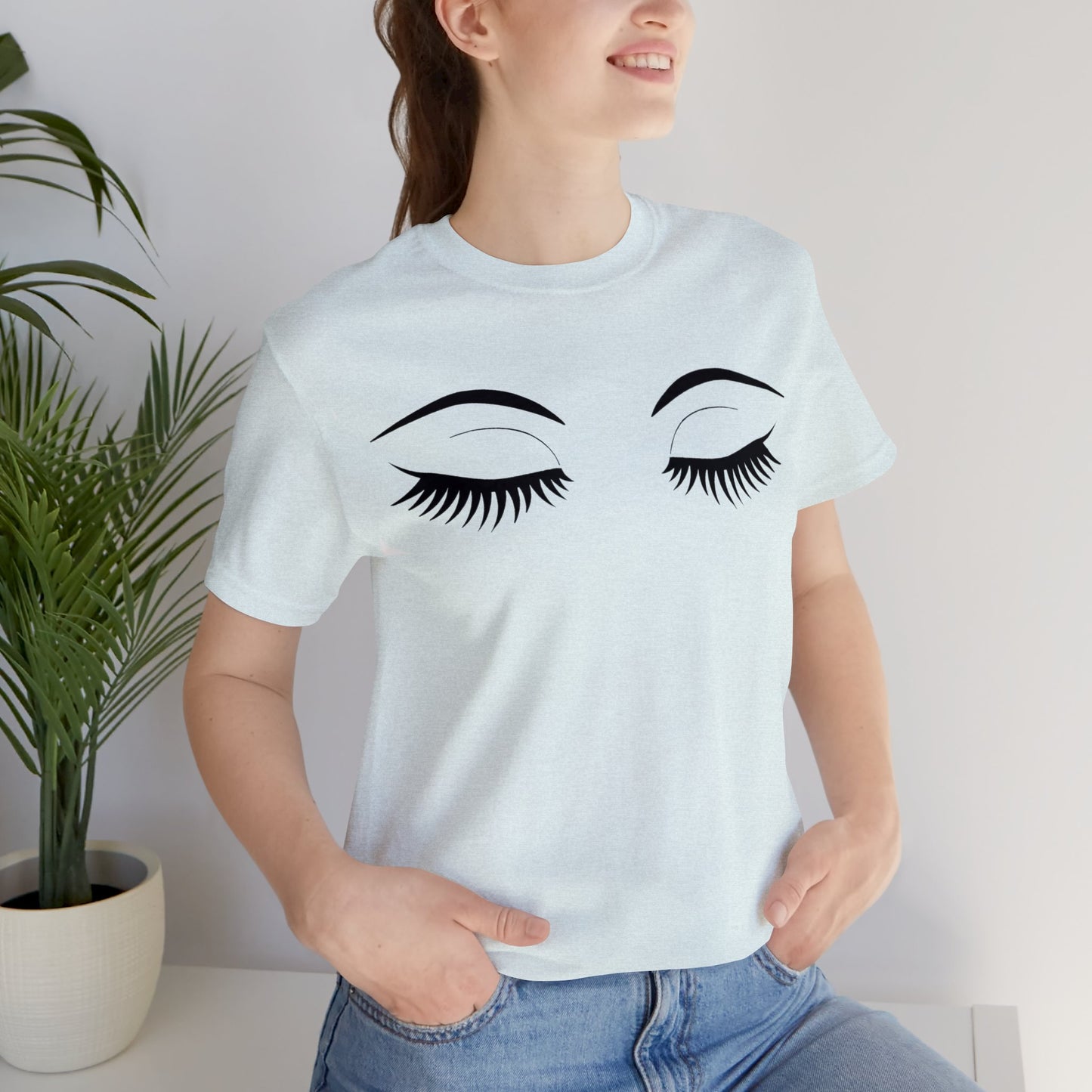 Snooty Fox Art Unisex Jersey Short Sleeve Tee - Eyelashes