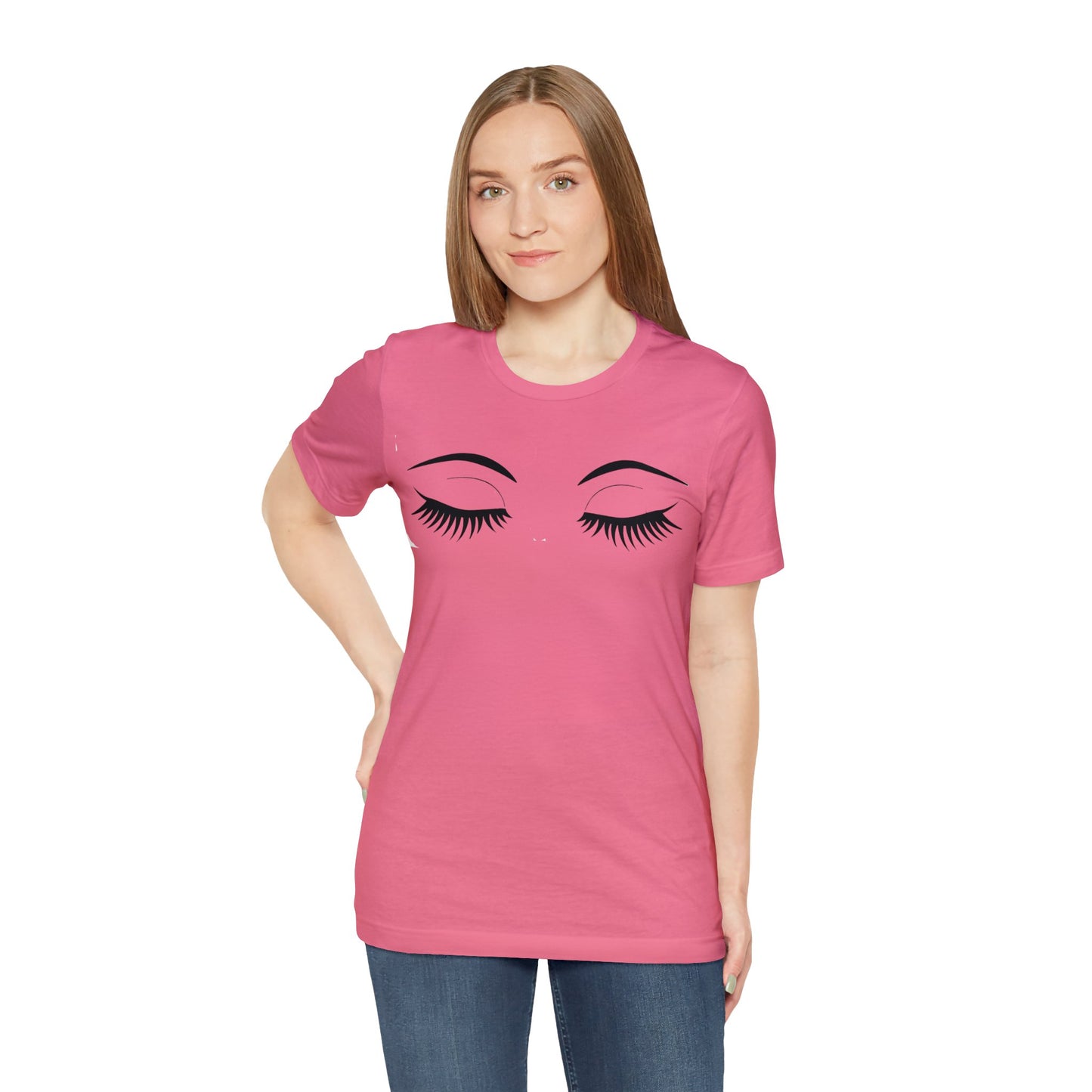 Snooty Fox Art Unisex Jersey Short Sleeve Tee - Eyelashes