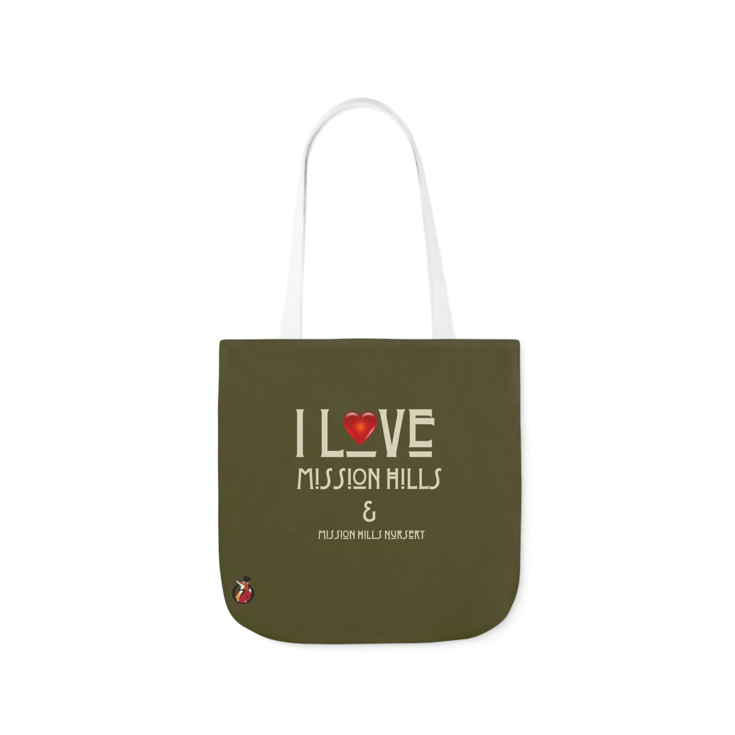 I Love Mission Hills Canvas Tote Bag with Colorful Straps - Perfect for Shopping & Gift Giving