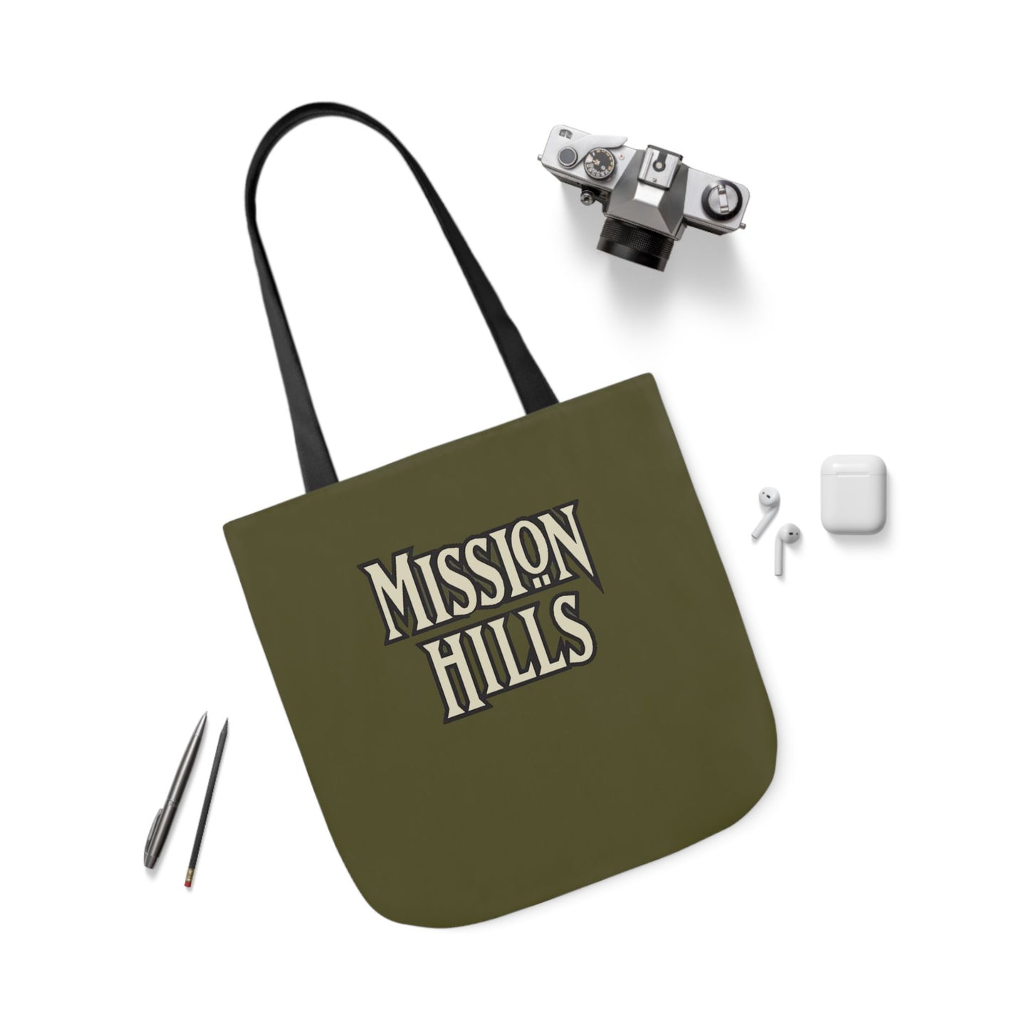 Snooty Fox Art Mission Hills Canvas Tote Bag with Colorful Straps I Love Mission Hills Collection