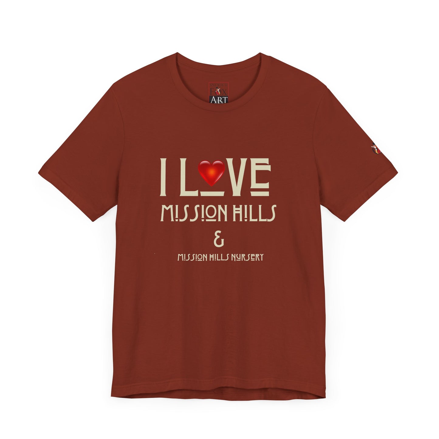 Snooty Fox Art I Love Mission Hills Short Sleeve Tee - Unisex Jersey T-Shirt