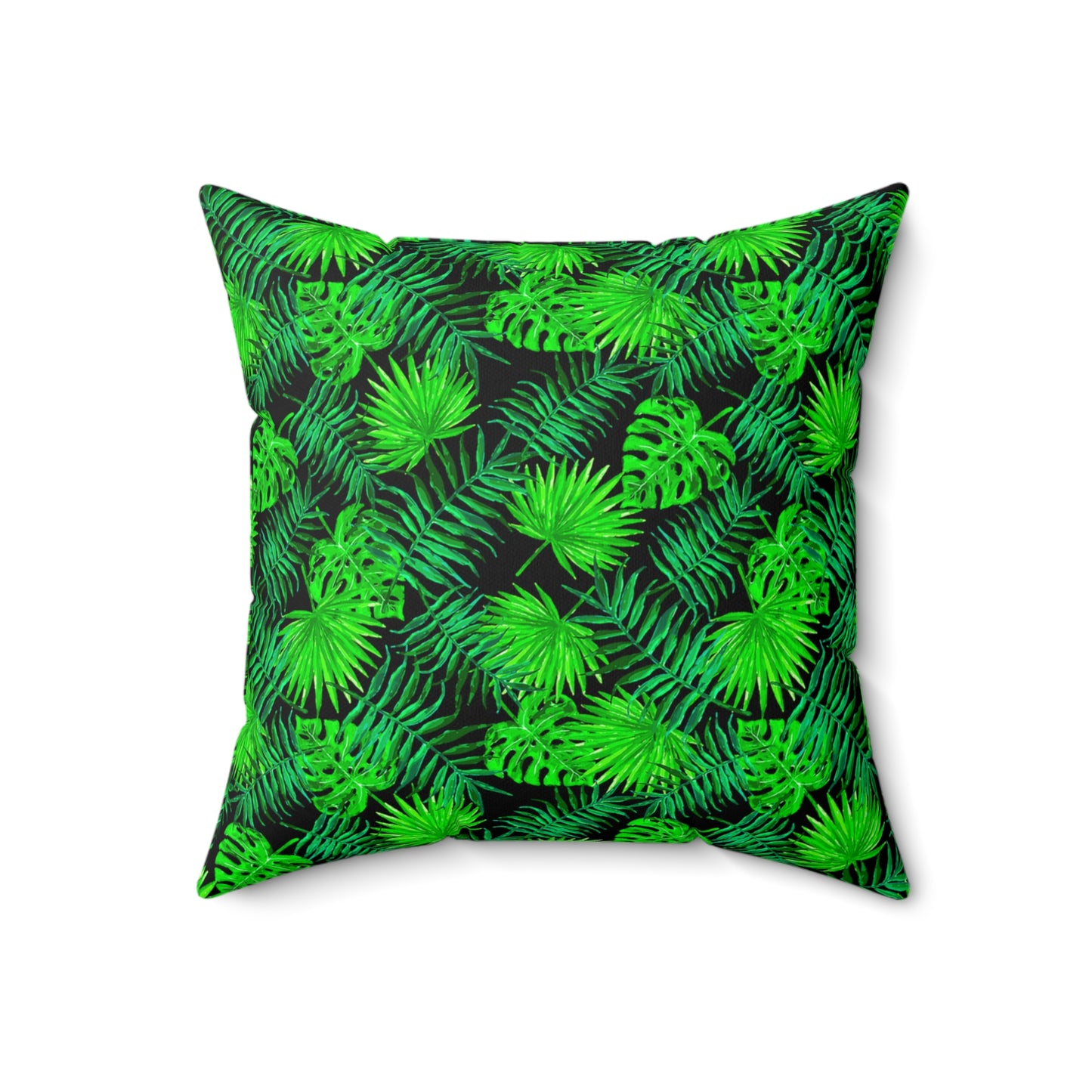 Snooty Fox Art Premium Square Pillow - Palm Green Leaves
