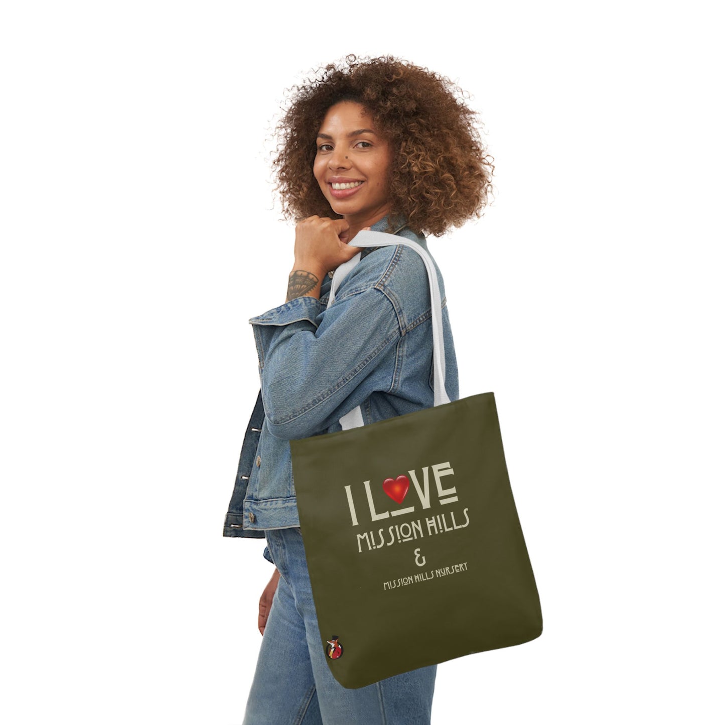 I Love Mission Hills Canvas Tote Bag with Colorful Straps - Perfect for Shopping & Gift Giving
