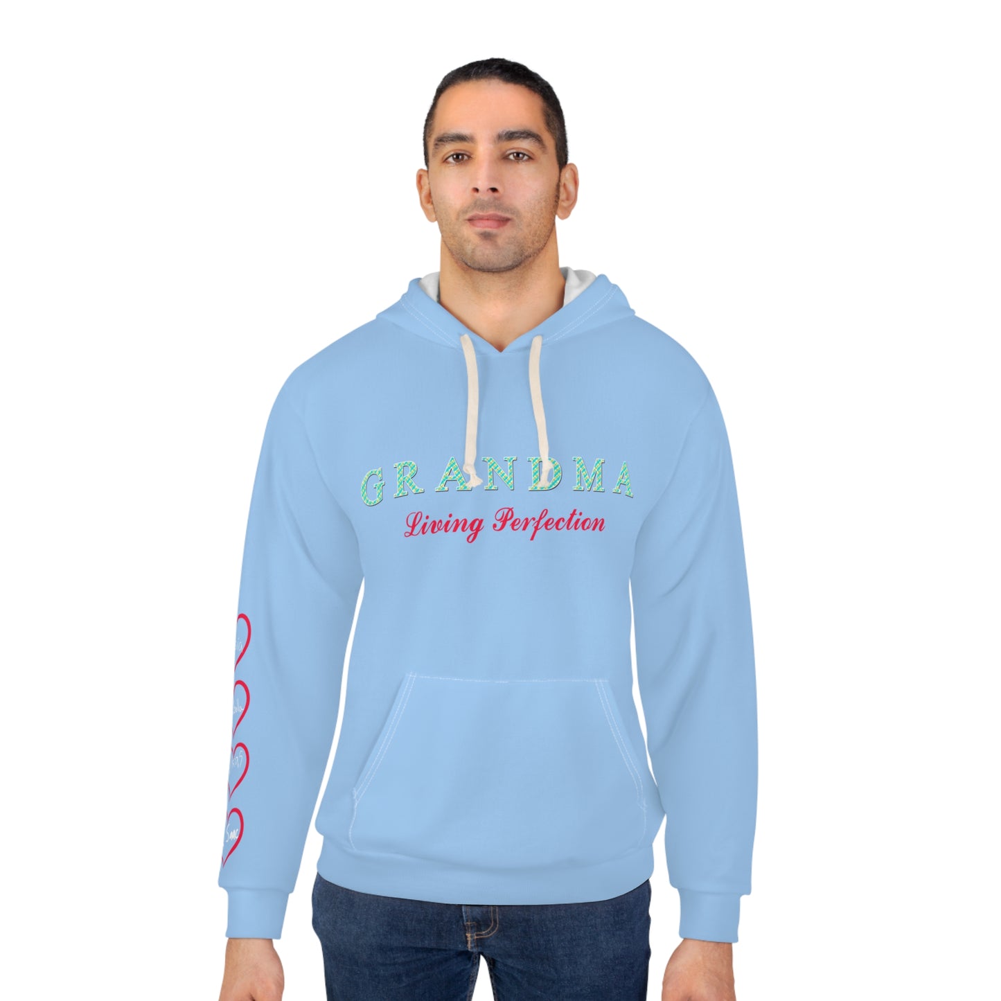 Grandma Love Unisex Pullover Hoodie - Cozy Blue Gift for Grandmothers