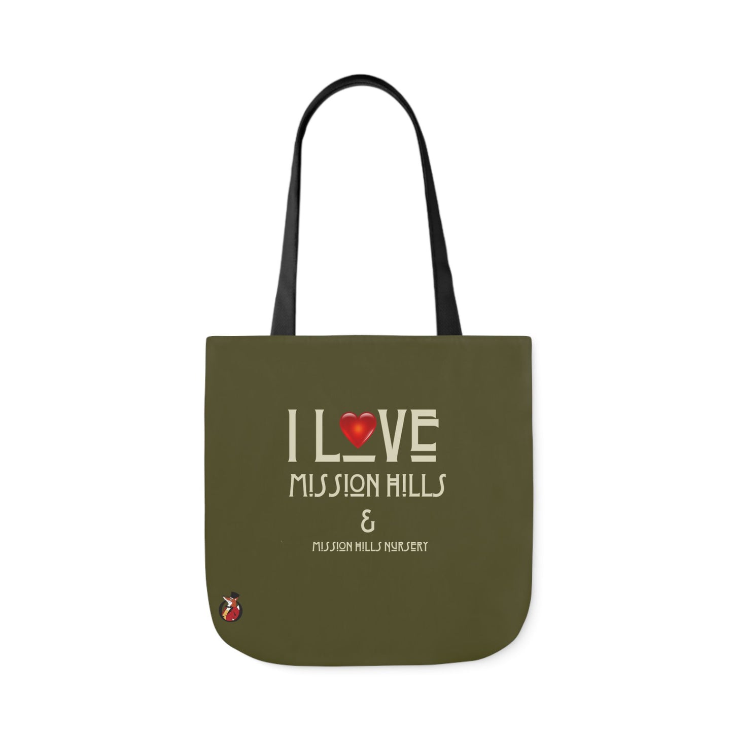 I Love Mission Hills Canvas Tote Bag with Colorful Straps - Perfect for Shopping & Gift Giving