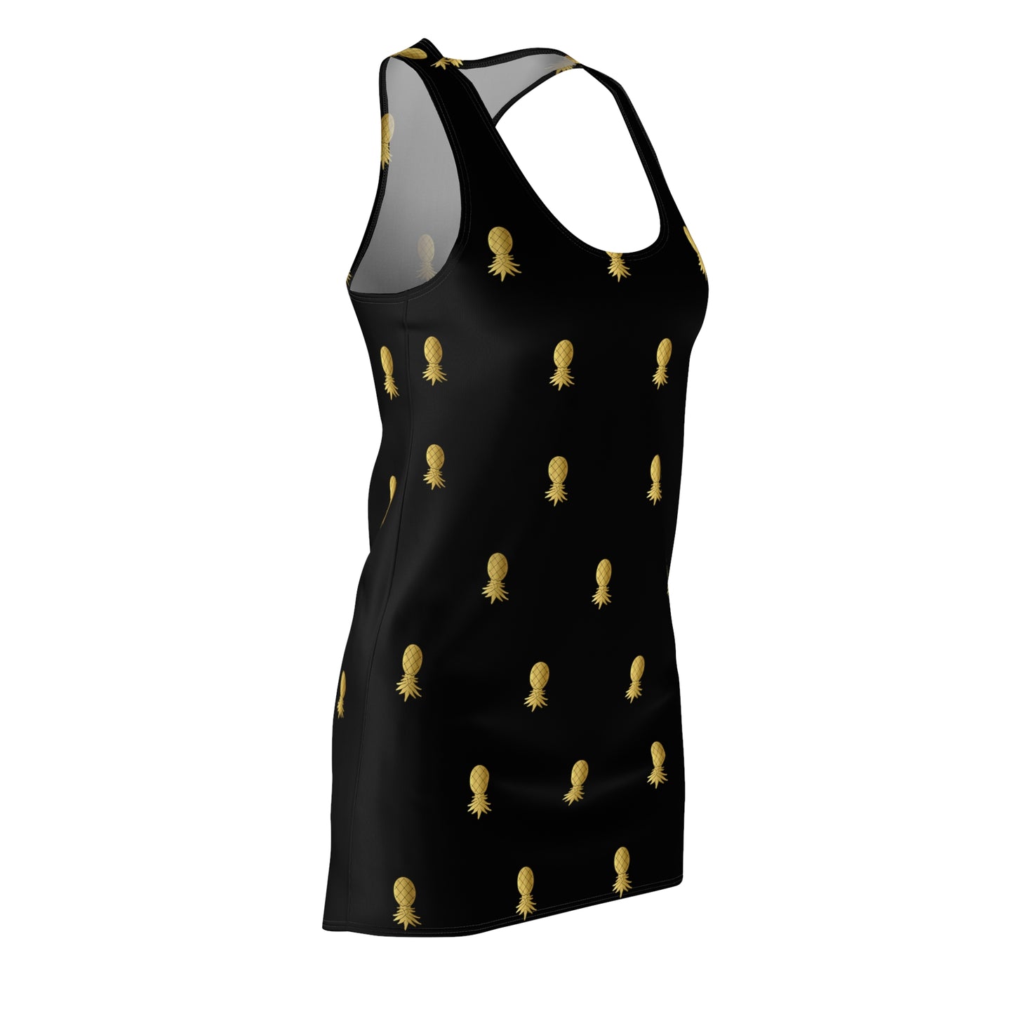 Snooty Fox Art Women's Cut & Sew Racerback Dress (AOP) - Gold Pineapple