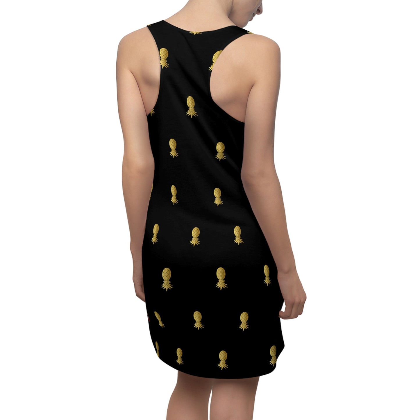Snooty Fox Art Women's Cut & Sew Racerback Dress (AOP) - Gold Pineapple