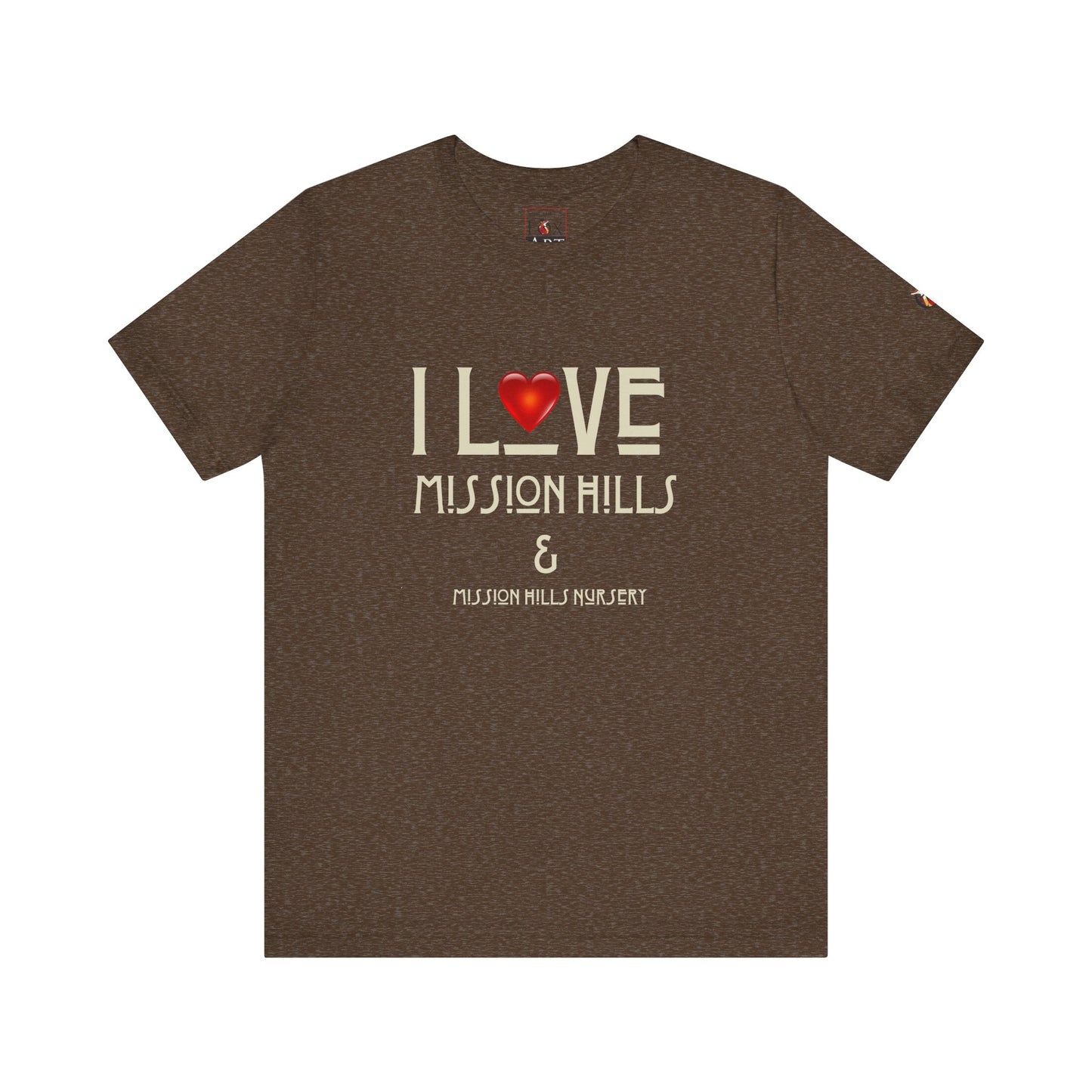 Snooty Fox Art I Love Mission Hills Short Sleeve Tee - Unisex Jersey T-Shirt