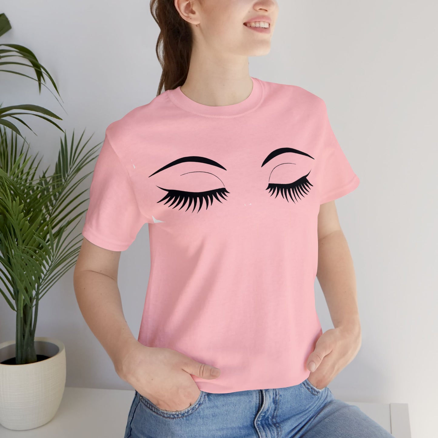 Snooty Fox Art Unisex Jersey Short Sleeve Tee - Eyelashes