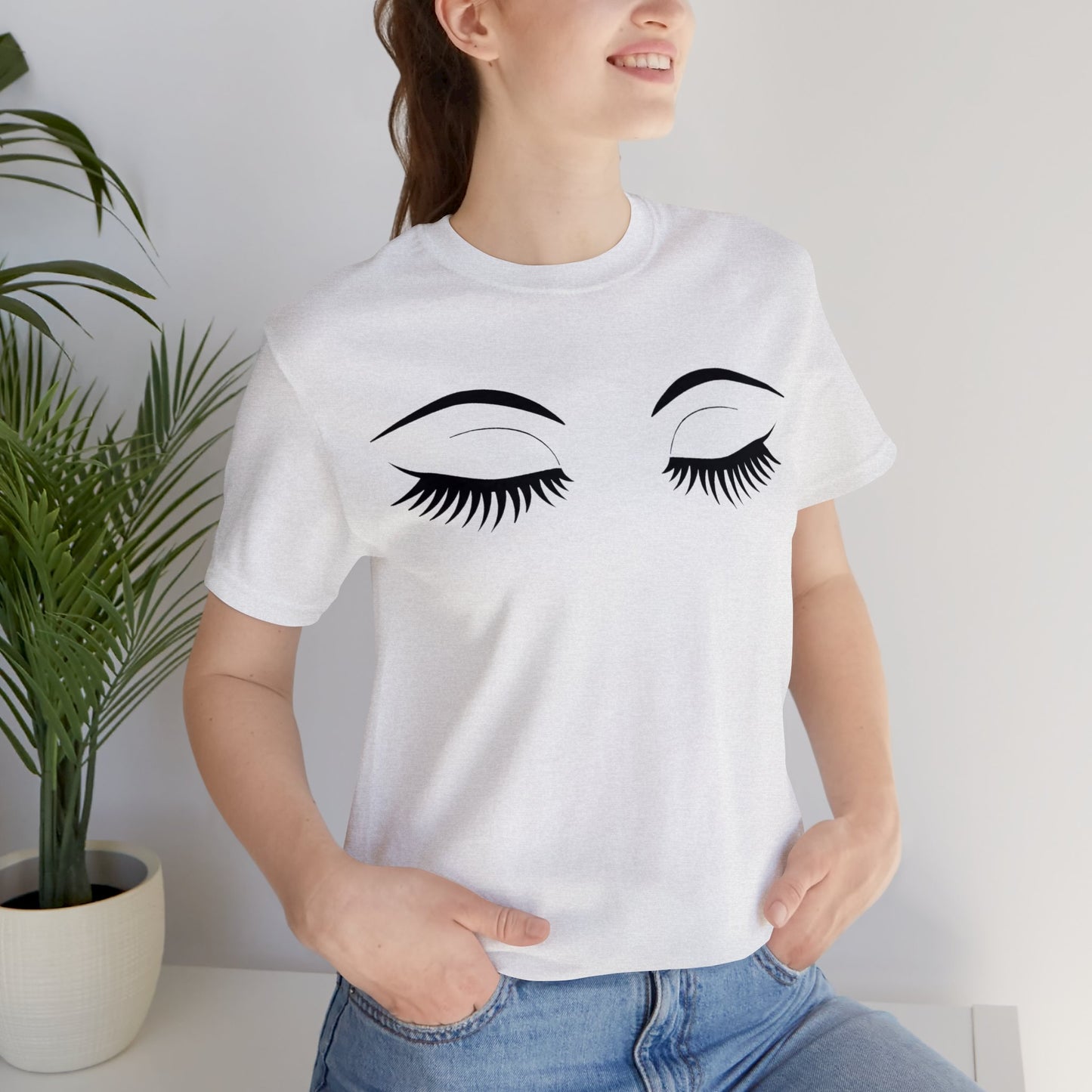 Snooty Fox Art Unisex Jersey Short Sleeve Tee - Eyelashes