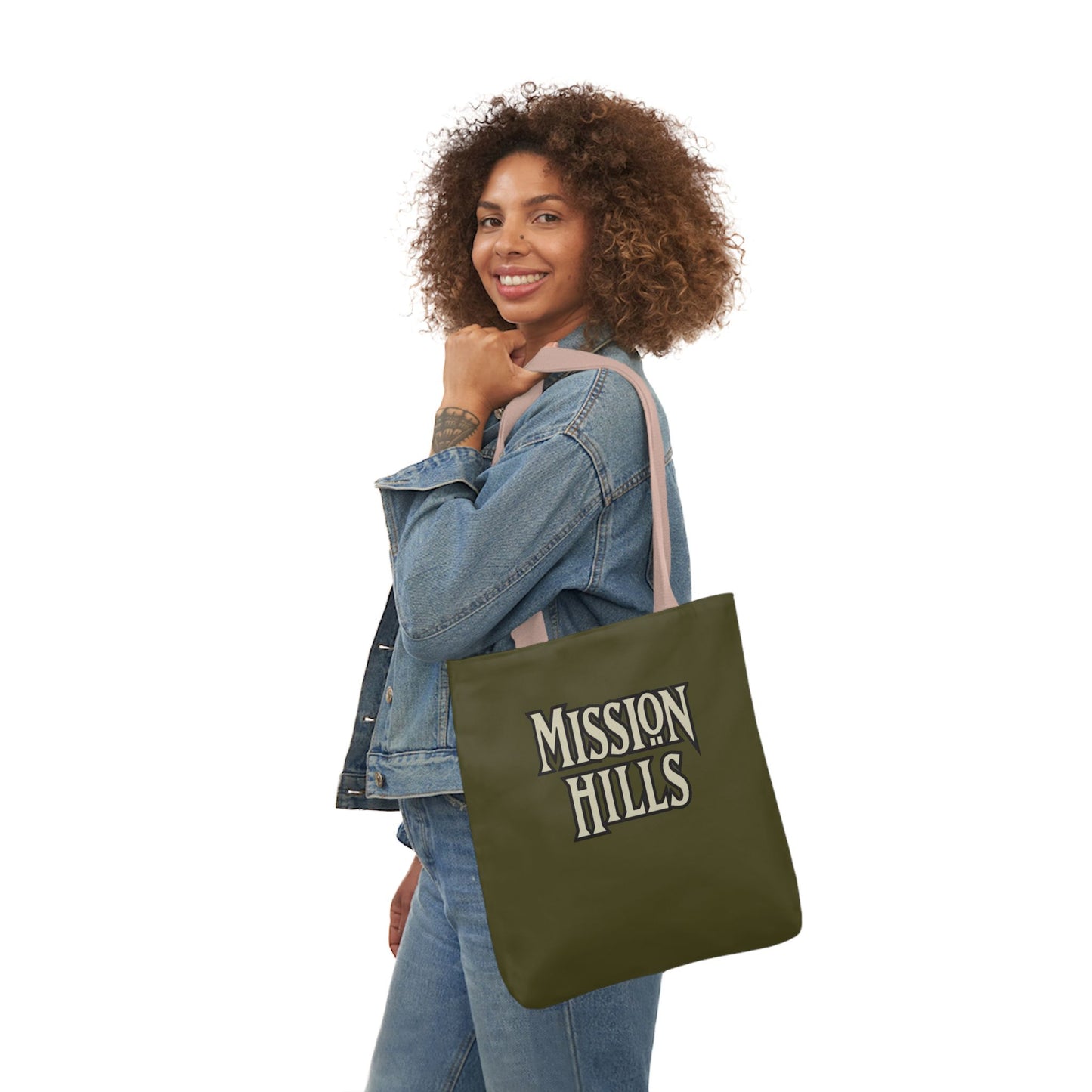 Snooty Fox Art Mission Hills Canvas Tote Bag with Colorful Straps I Love Mission Hills Collection