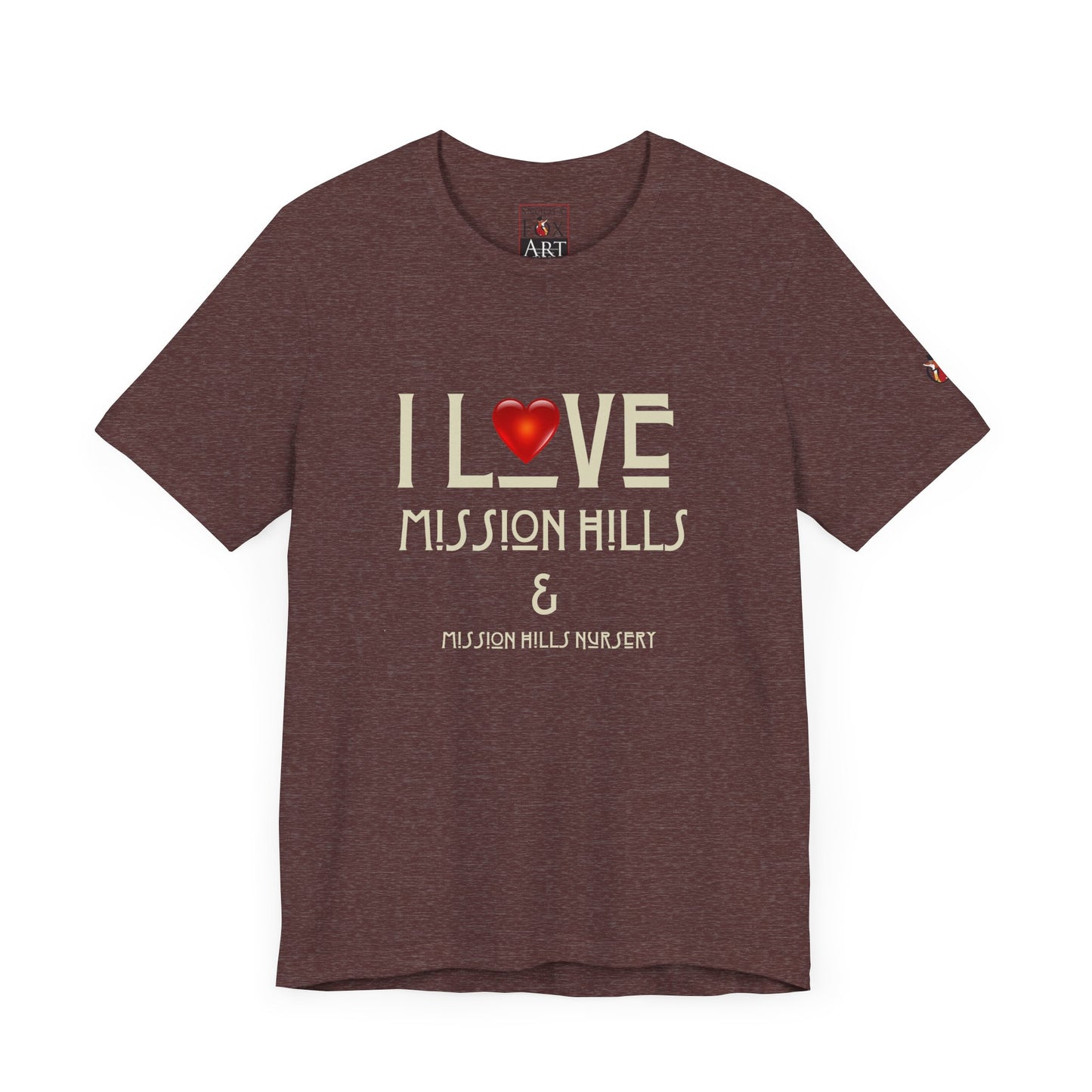 Snooty Fox Art I Love Mission Hills Short Sleeve Tee - Unisex Jersey T-Shirt