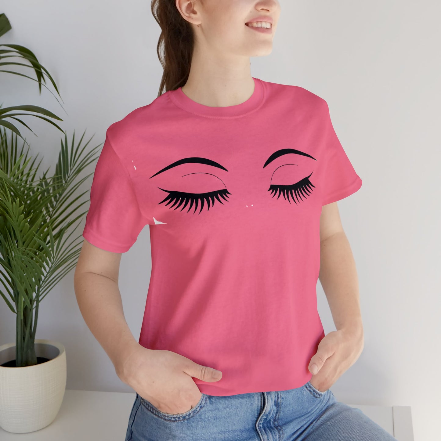 Snooty Fox Art Unisex Jersey Short Sleeve Tee - Eyelashes