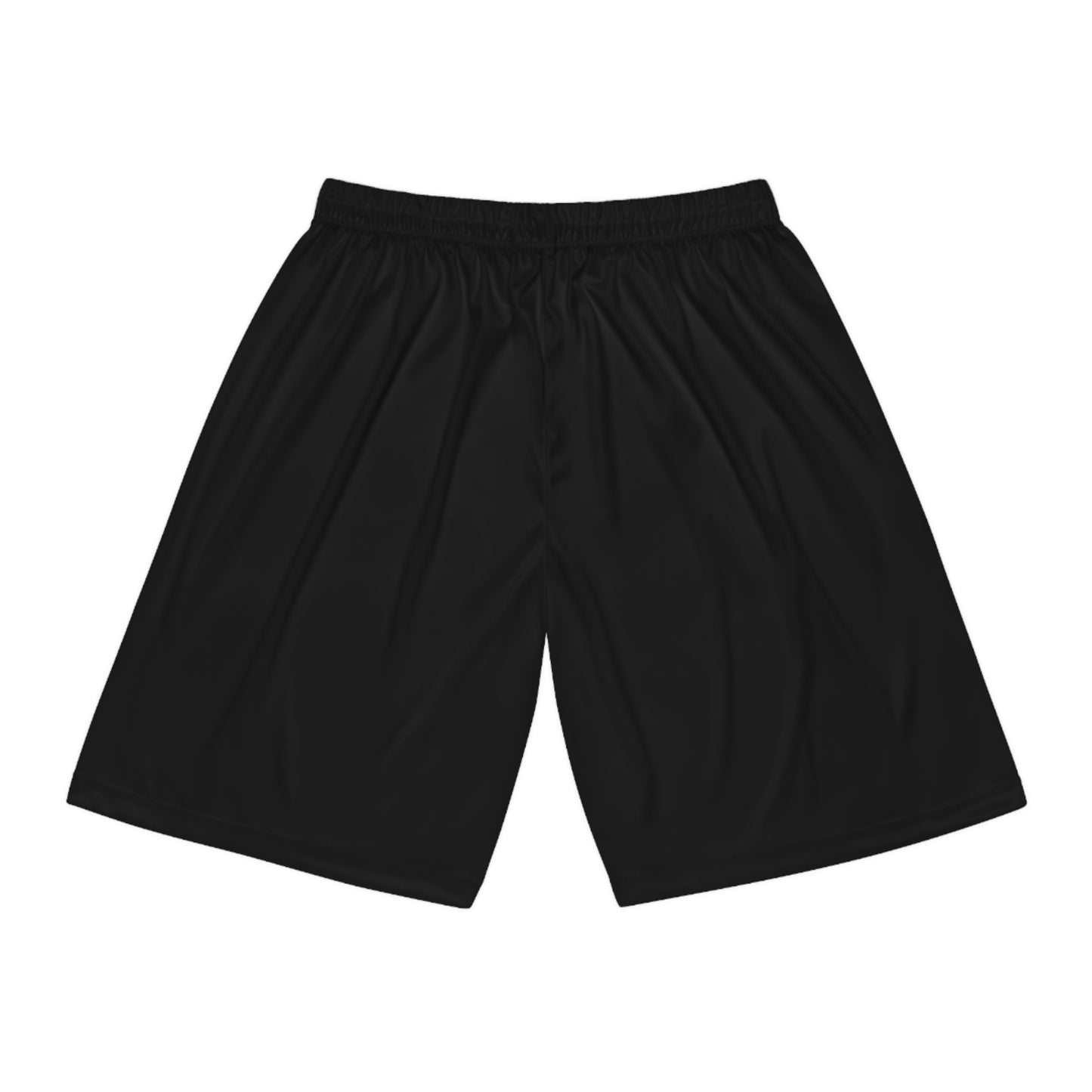 Snooty Fox Art Unisex Basketball Shorts (AOP) - Black with Gold Stripes