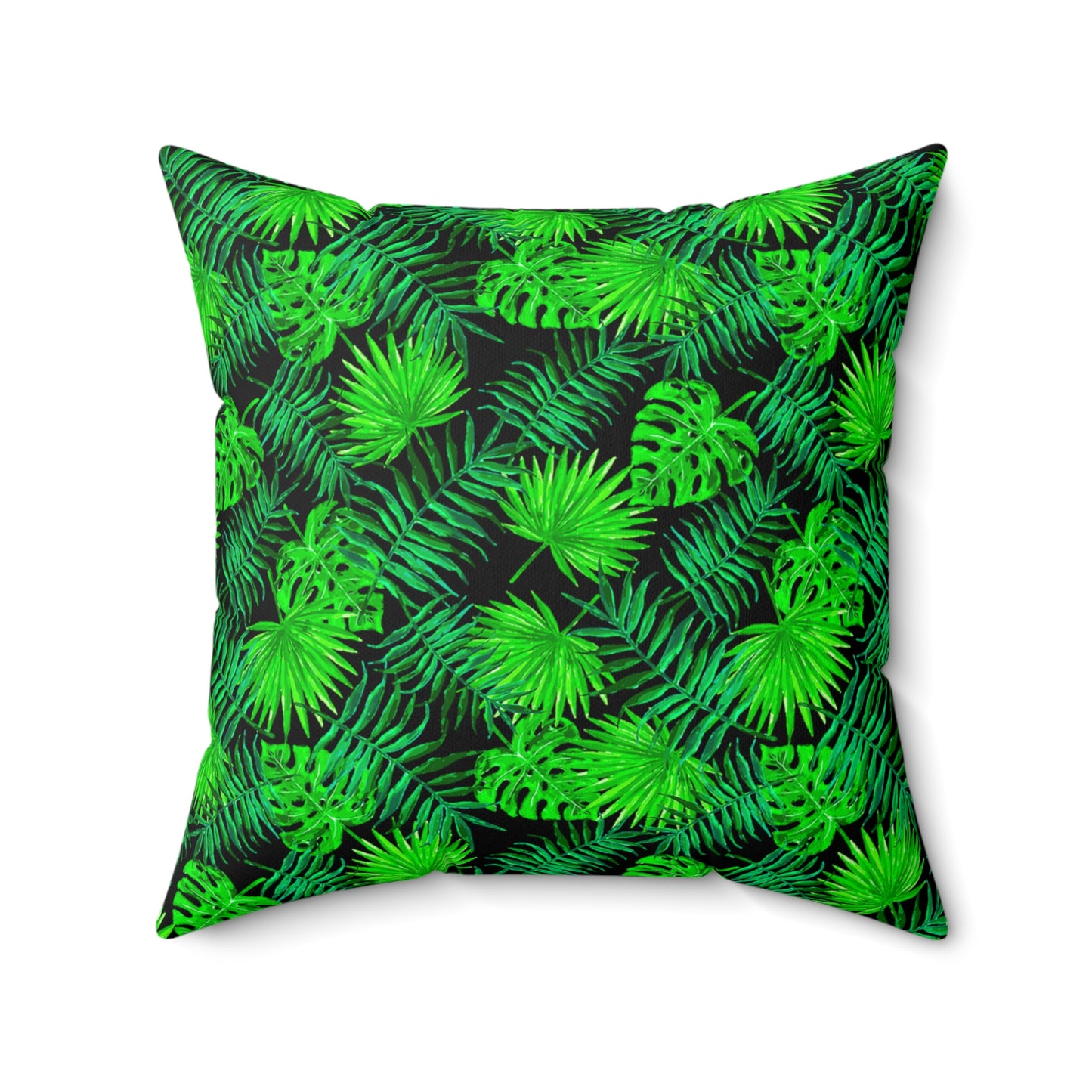Snooty Fox Art Premium Square Pillow - Palm Green Leaves