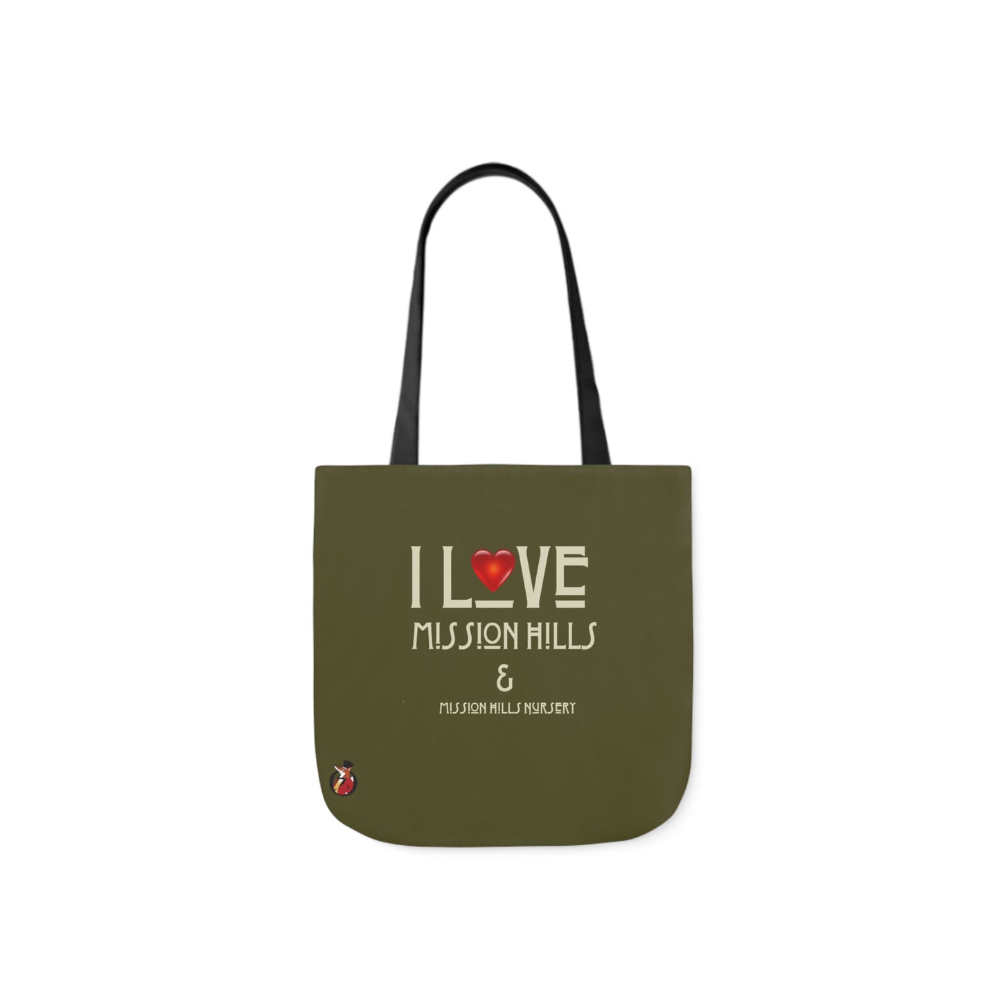 I Love Mission Hills Canvas Tote Bag with Colorful Straps - Perfect for Shopping & Gift Giving