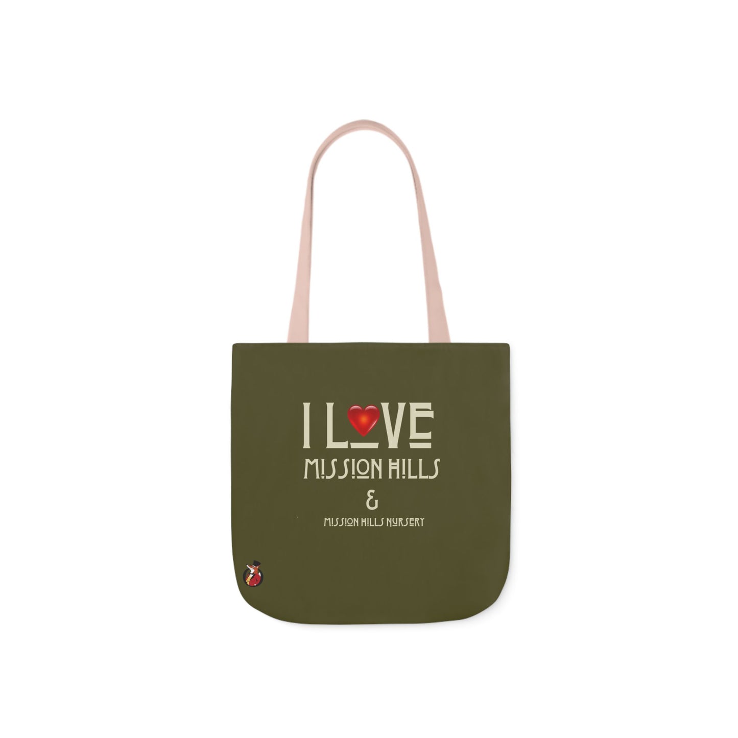 I Love Mission Hills Canvas Tote Bag with Colorful Straps - Perfect for Shopping & Gift Giving