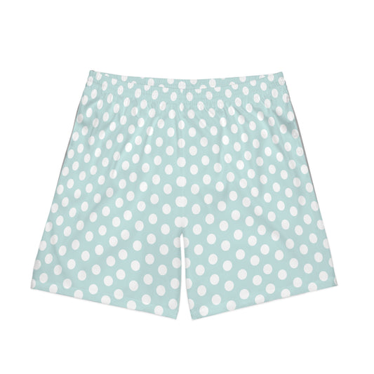 Snooty Fox Art Unisex Elastic Beach Shorts (AOP) - White Polka Dots