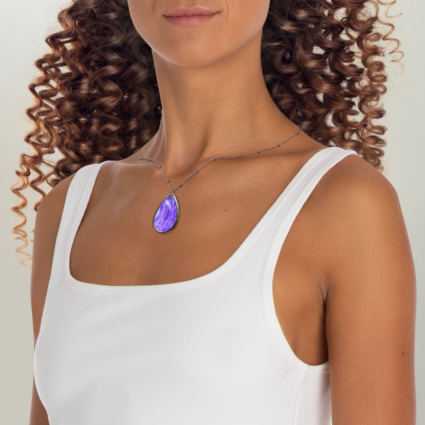 Snooty Fox Art Oval Necklace - Romero Design
