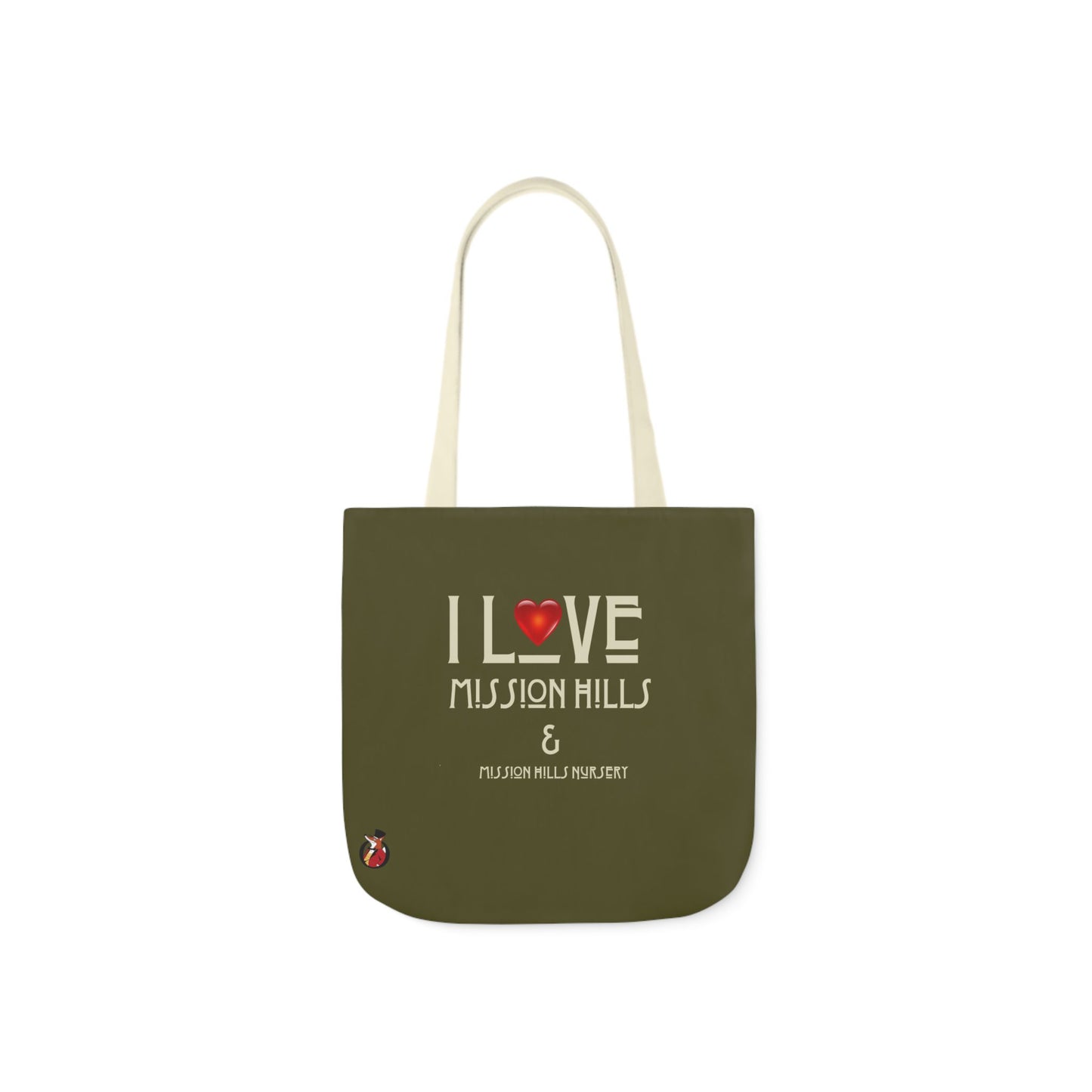 I Love Mission Hills Canvas Tote Bag with Colorful Straps - Perfect for Shopping & Gift Giving