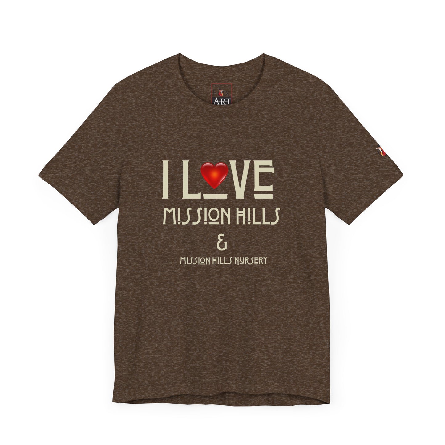 Snooty Fox Art I Love Mission Hills Short Sleeve Tee - Unisex Jersey T-Shirt