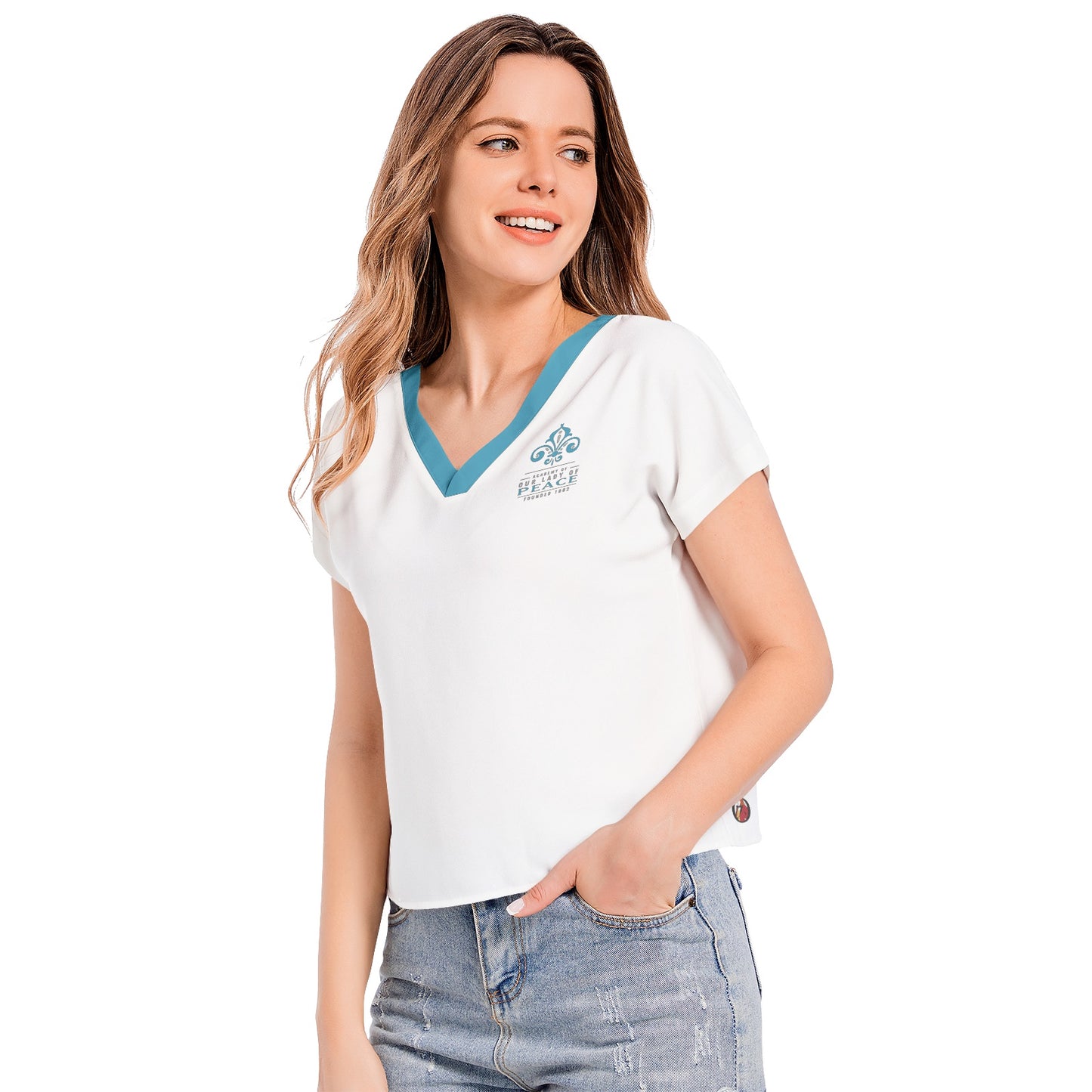 Snooty Fox Art Batwing Sleeve V-Neck Top - OLP