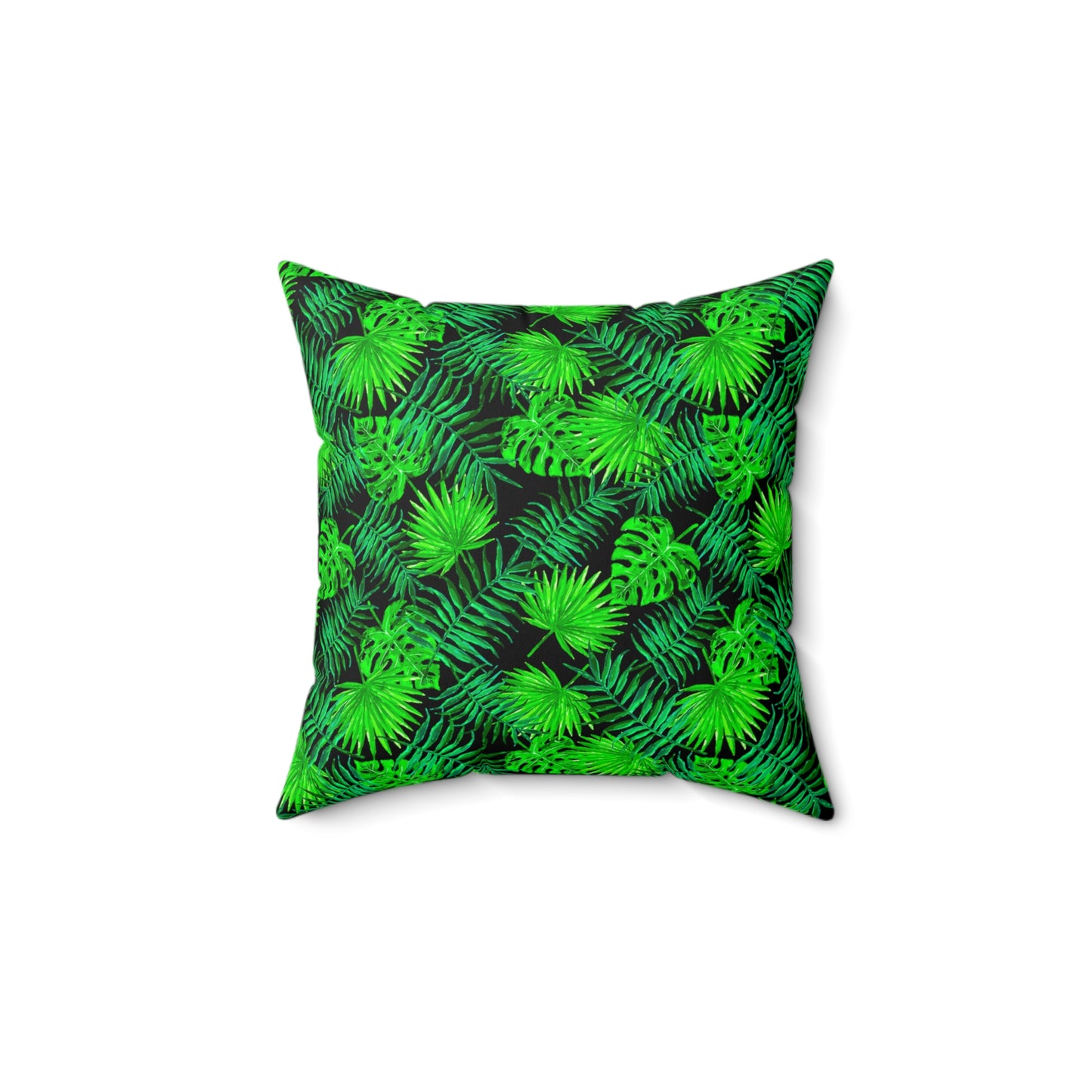 Snooty Fox Art Premium Square Pillow - Palm Green Leaves