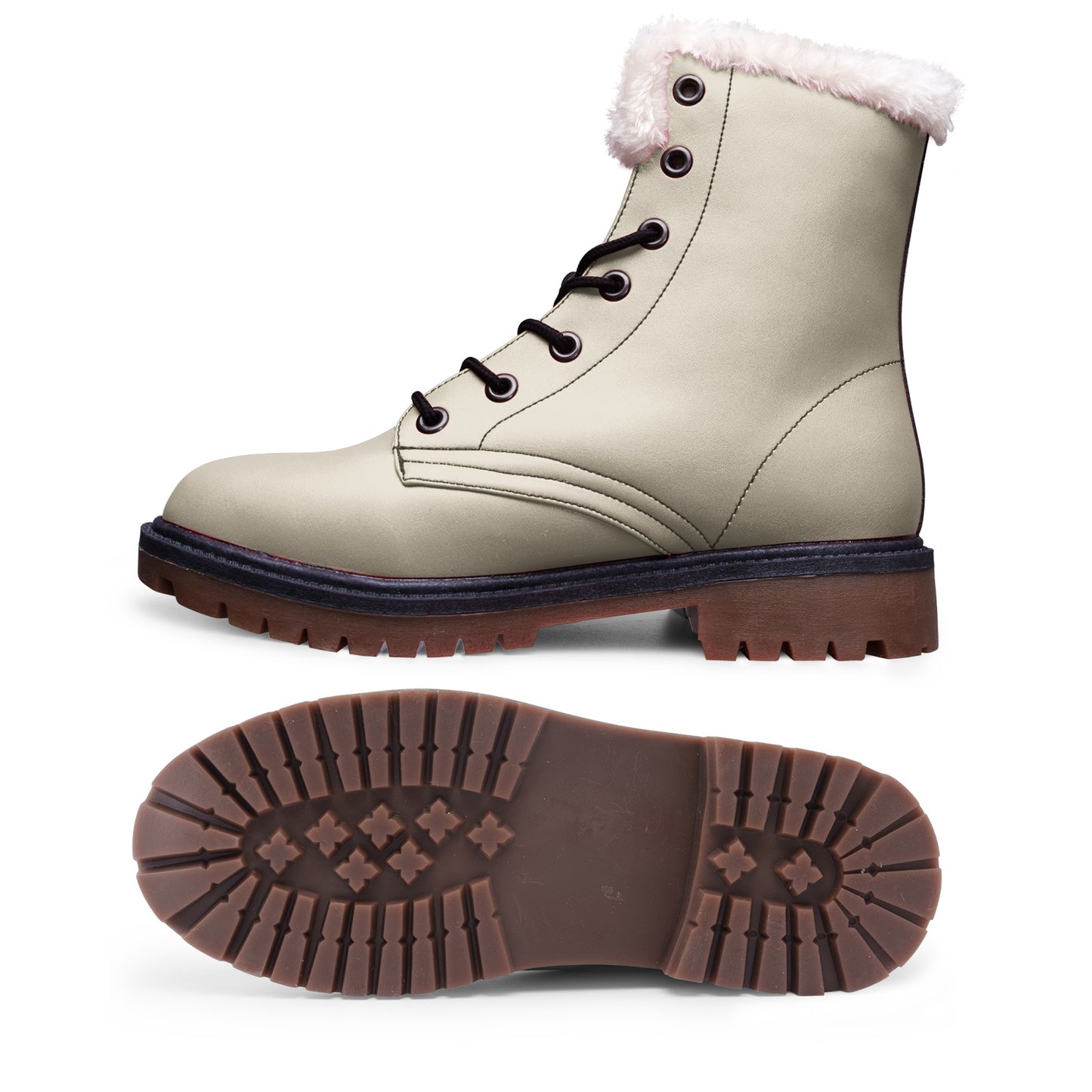 Snooty Fox Art Unisex Lace Up Winter Boots Fashion Comfort Chukka Boots - Kahki