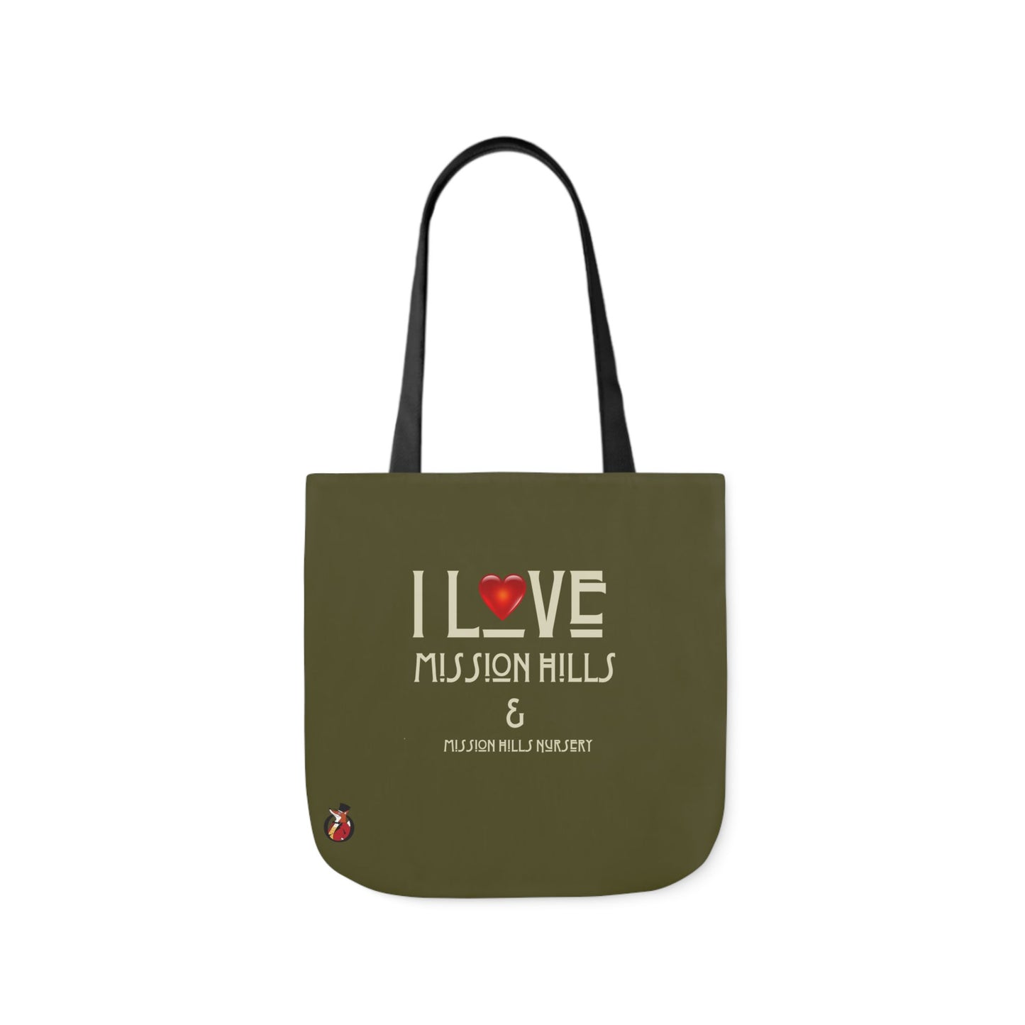 I Love Mission Hills Canvas Tote Bag with Colorful Straps - Perfect for Shopping & Gift Giving