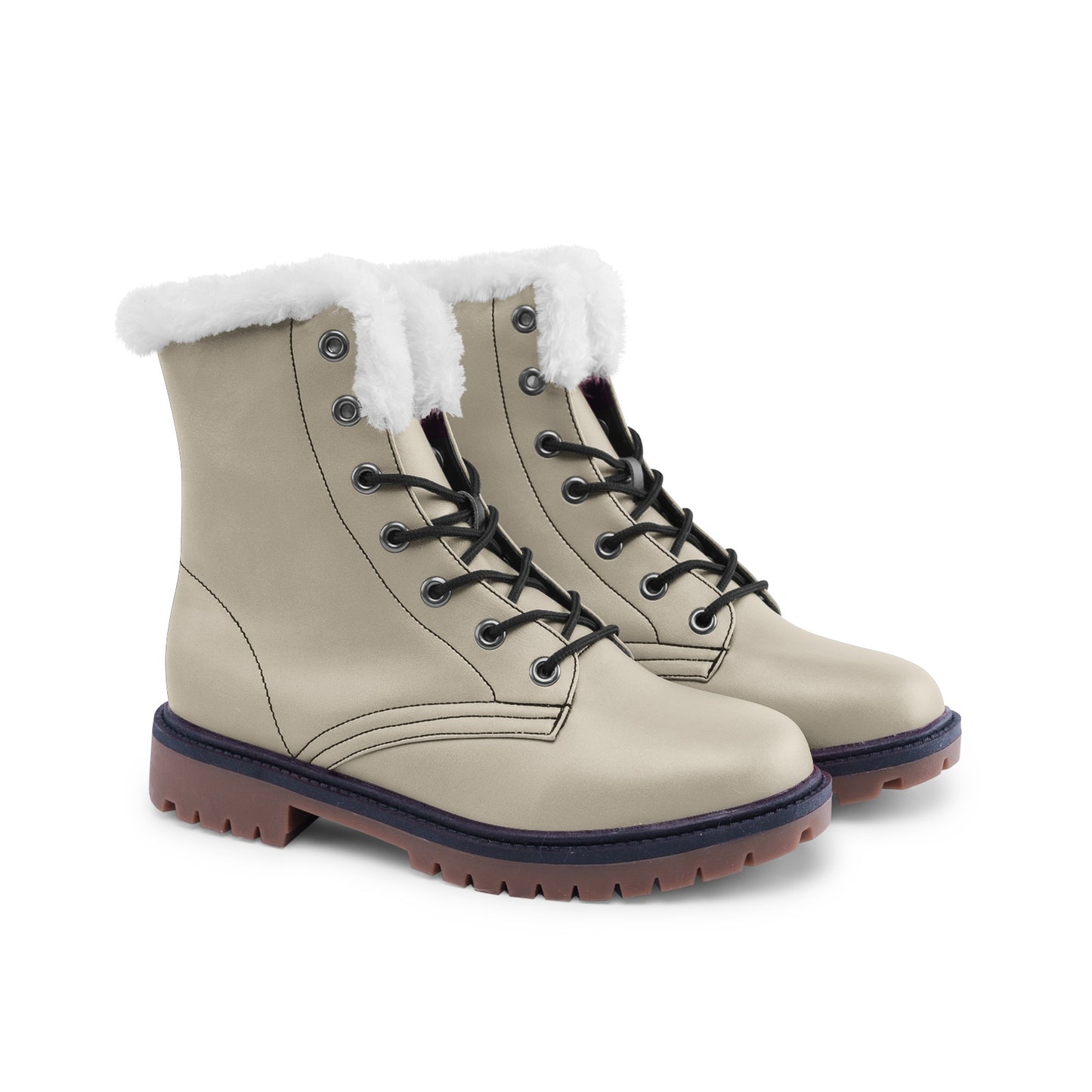 Snooty Fox Art Unisex Lace Up Winter Boots Fashion Comfort Chukka Boots - Kahki