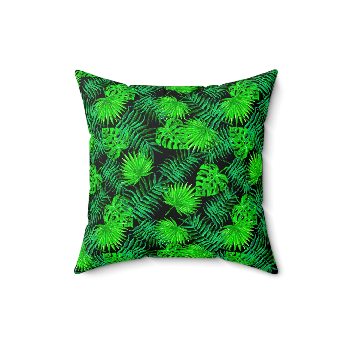 Snooty Fox Art Premium Square Pillow - Palm Green Leaves