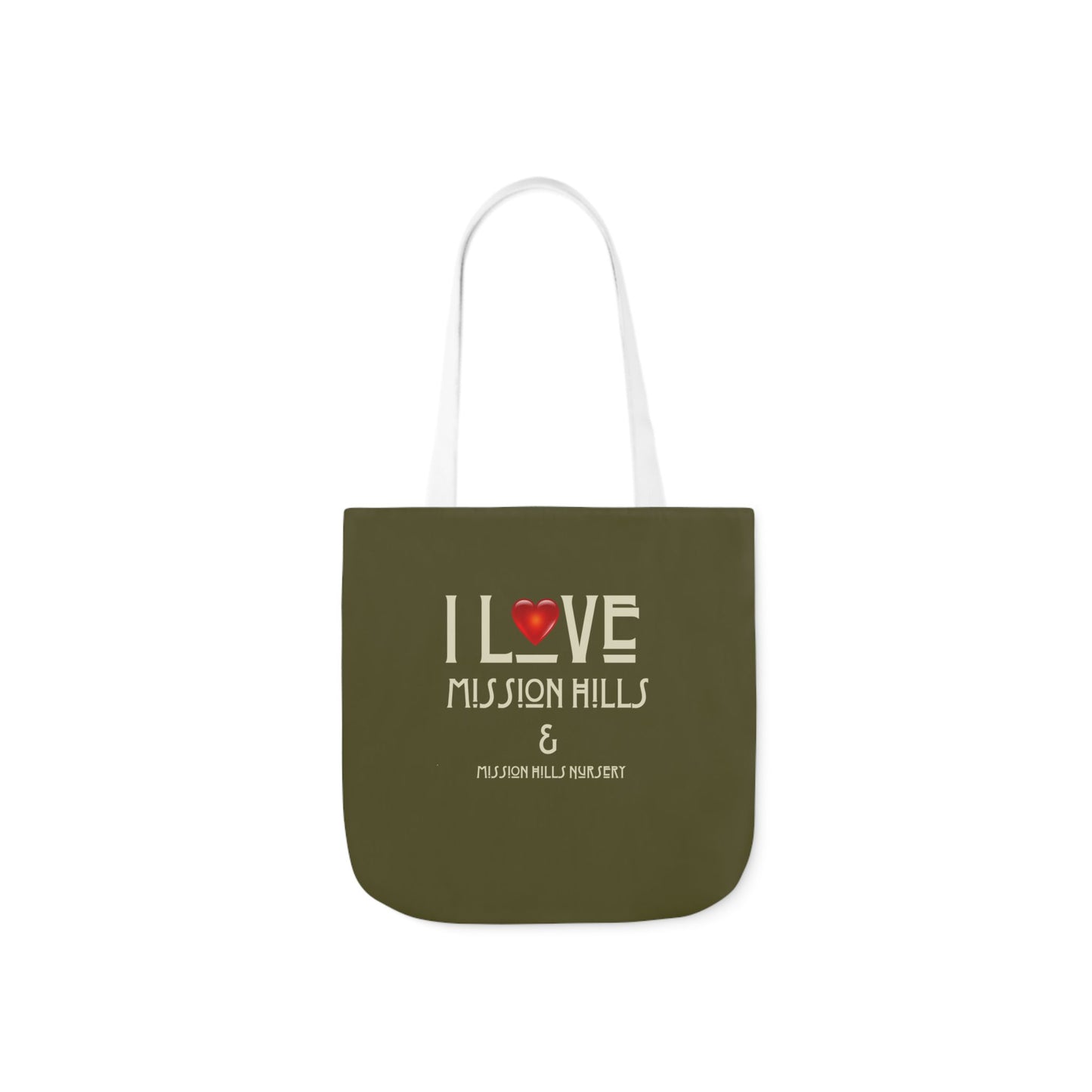 I Love Mission Hills Canvas Tote Bag with Colorful Straps - Perfect for Shopping & Gift Giving
