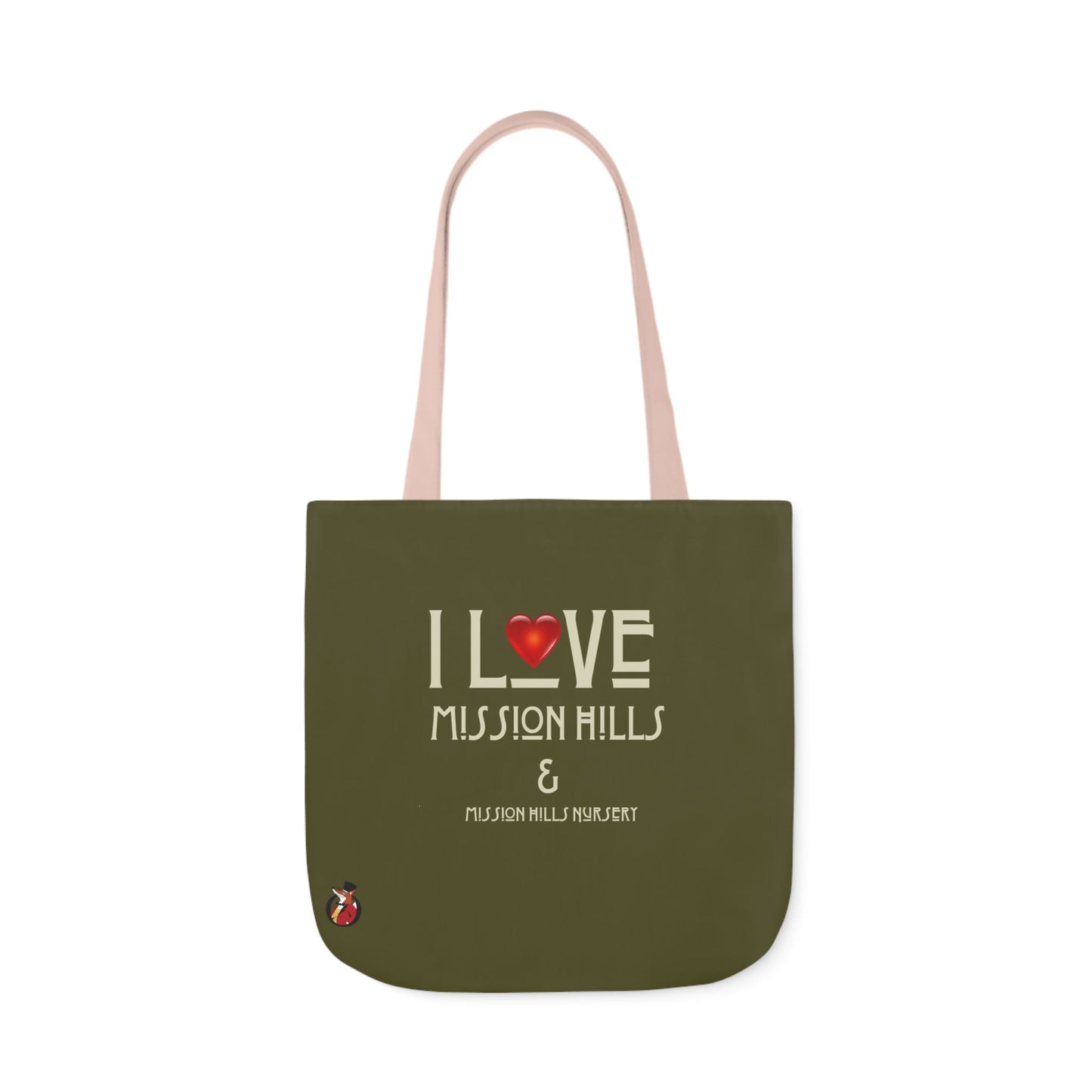 I Love Mission Hills Canvas Tote Bag with Colorful Straps - Perfect for Shopping & Gift Giving