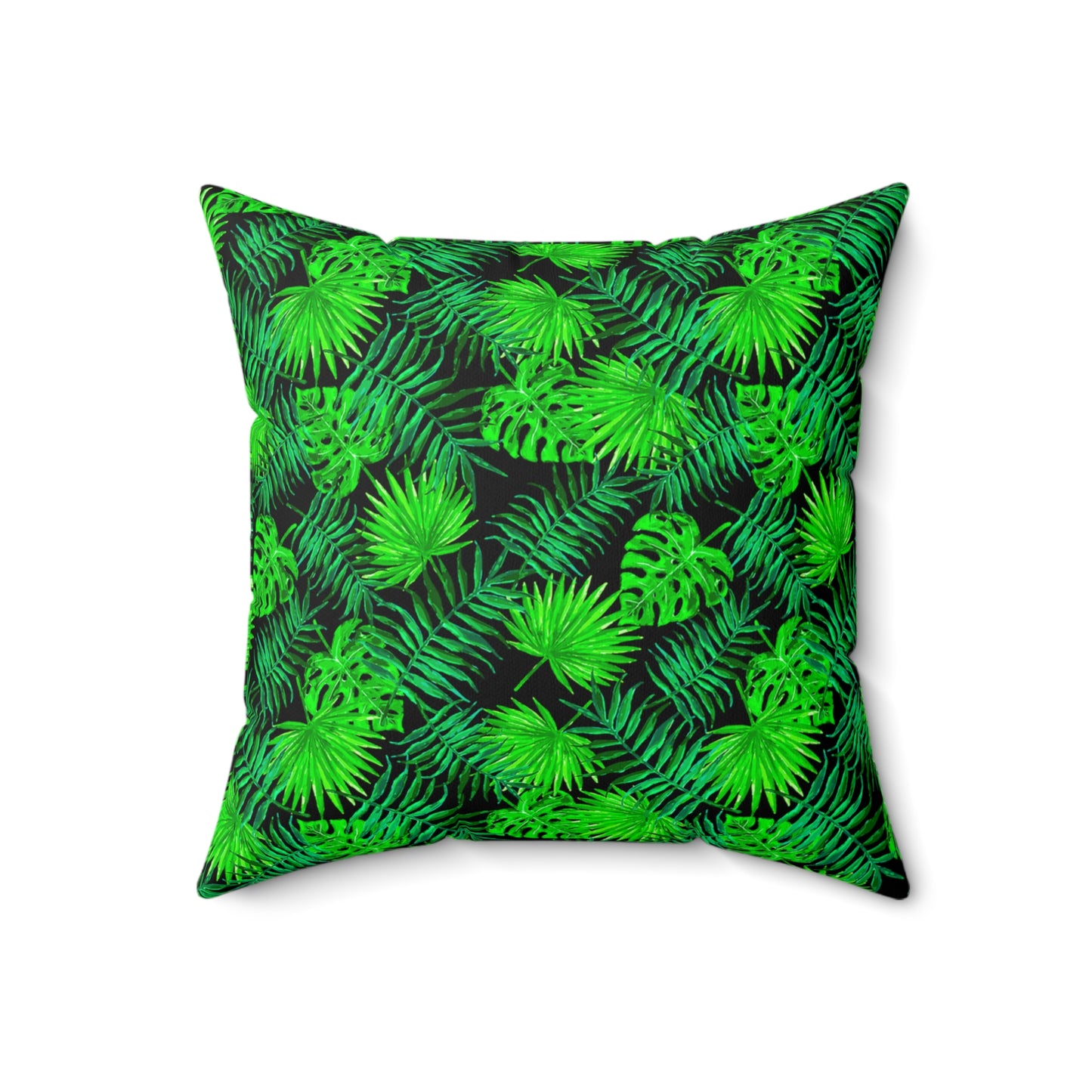 Snooty Fox Art Premium Square Pillow - Palm Green Leaves