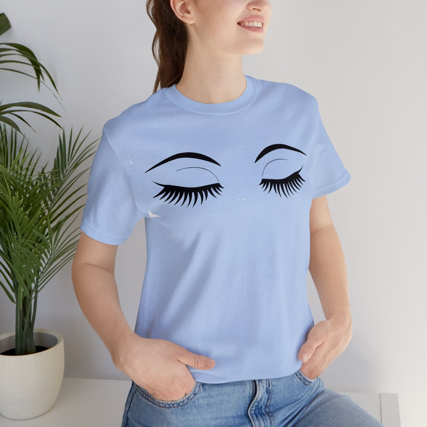 Snooty Fox Art Unisex Jersey Short Sleeve Tee - Eyelashes
