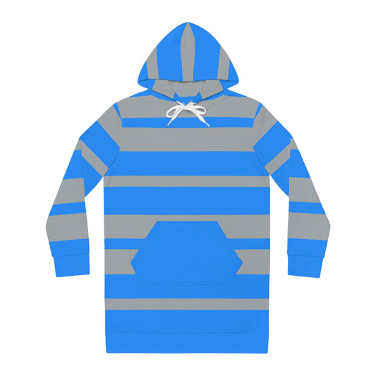 Snooty Fox Art Women's Hoodie Dress (AOP) - Blue and Gray