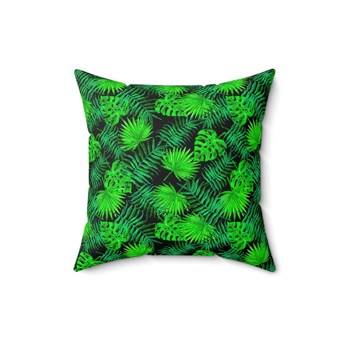 Snooty Fox Art Premium Square Pillow - Palm Green Leaves