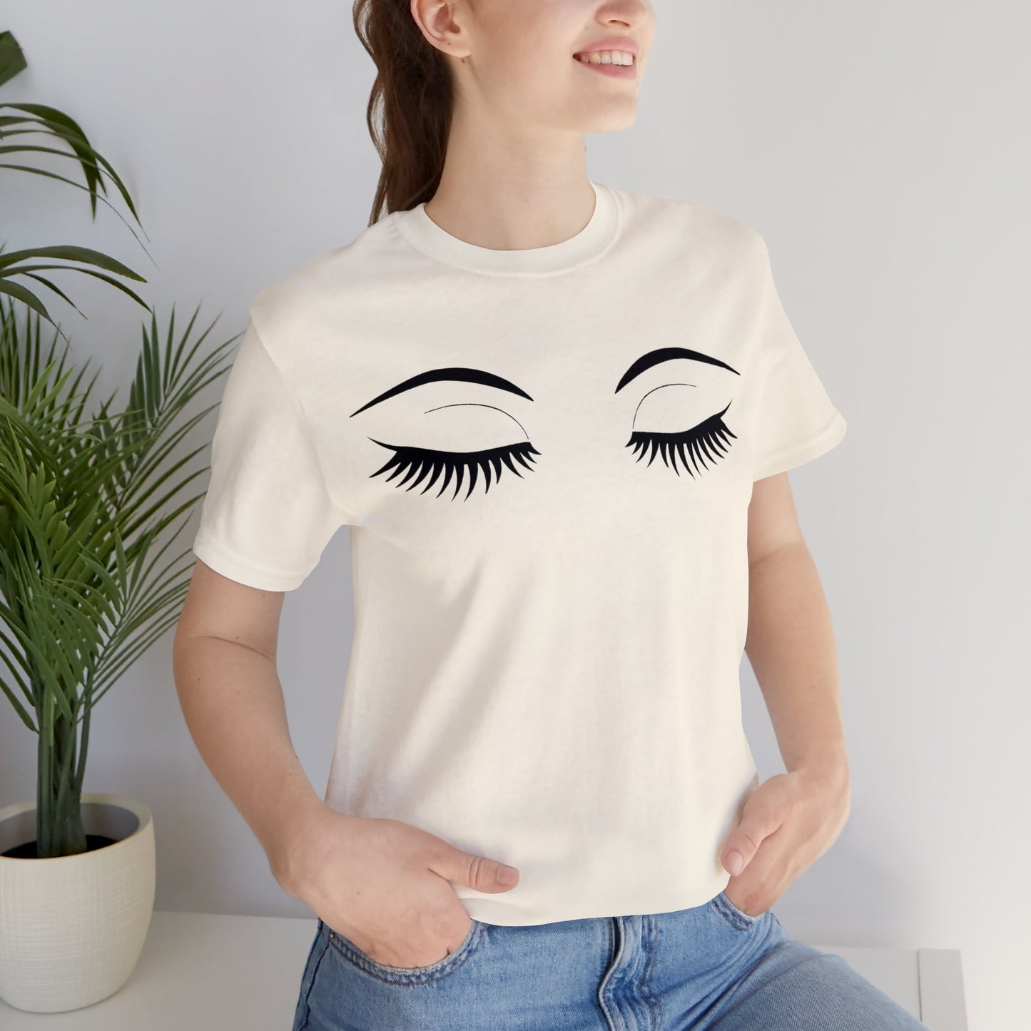 Snooty Fox Art Unisex Jersey Short Sleeve Tee - Eyelashes