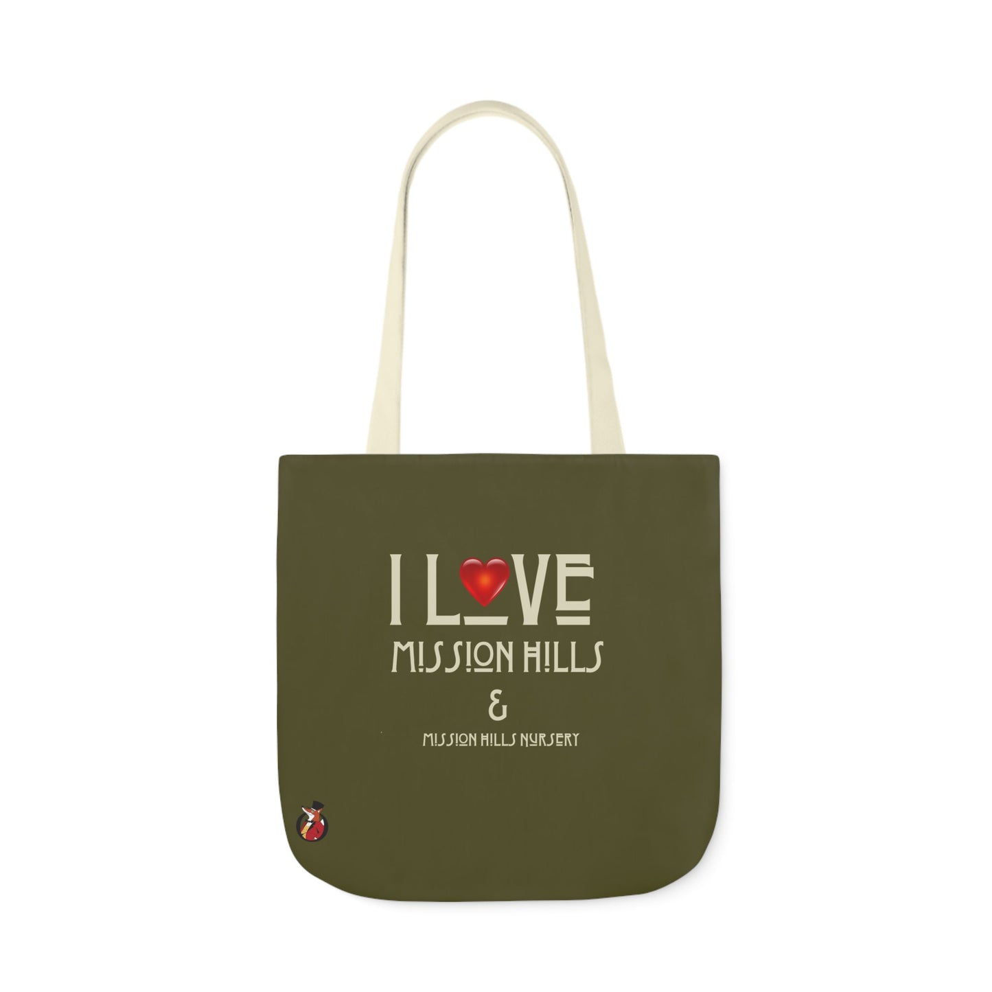 I Love Mission Hills Canvas Tote Bag with Colorful Straps - Perfect for Shopping & Gift Giving