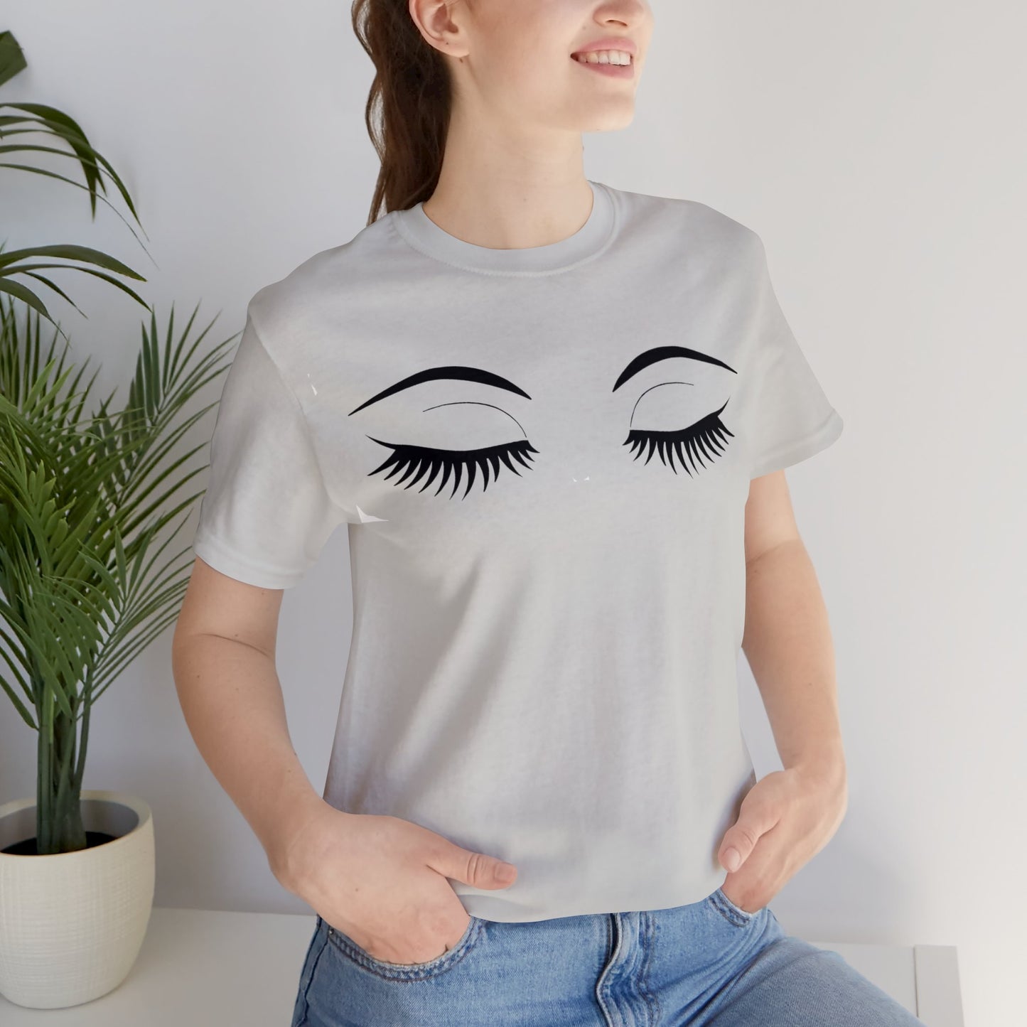 Snooty Fox Art Unisex Jersey Short Sleeve Tee - Eyelashes