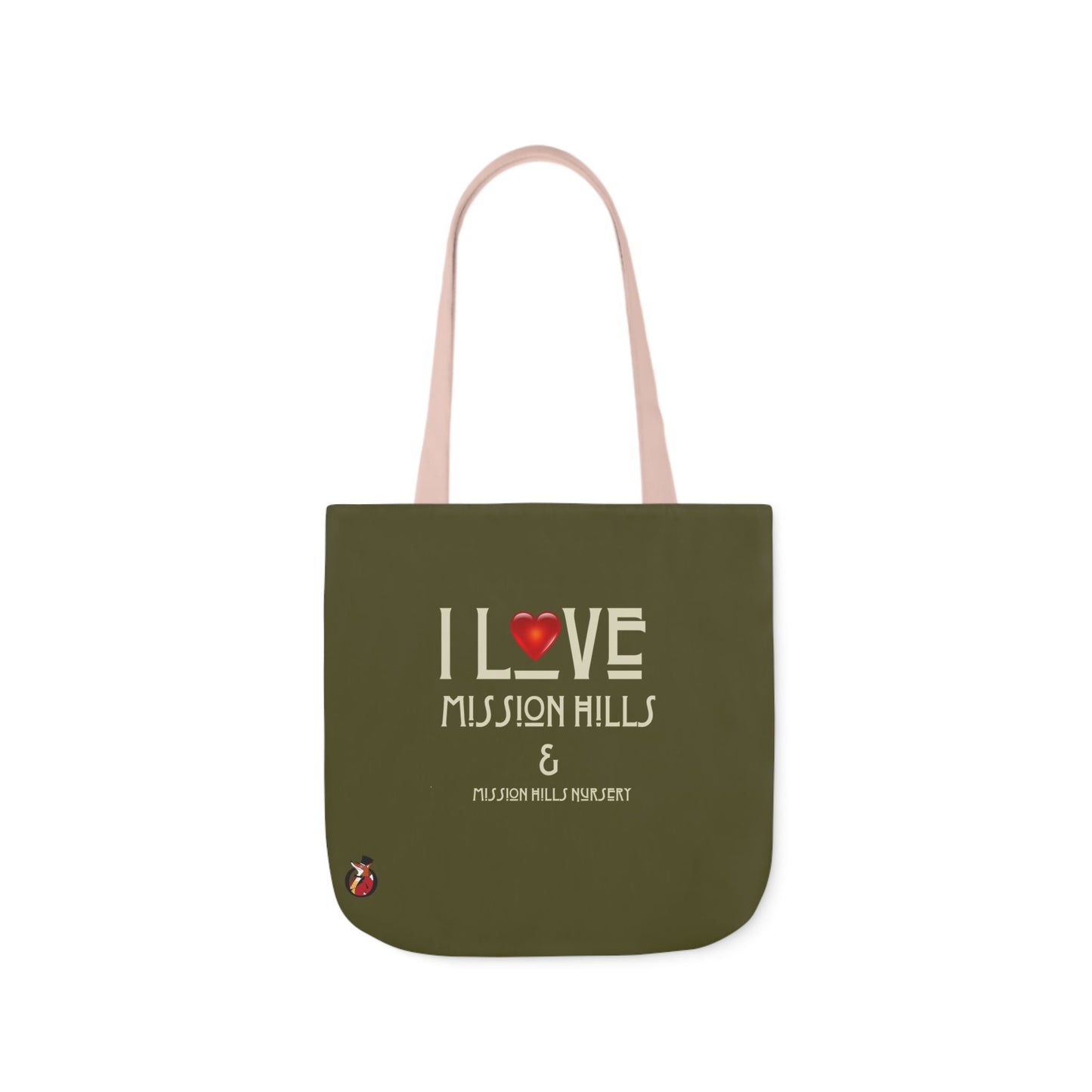 I Love Mission Hills Canvas Tote Bag with Colorful Straps - Perfect for Shopping & Gift Giving